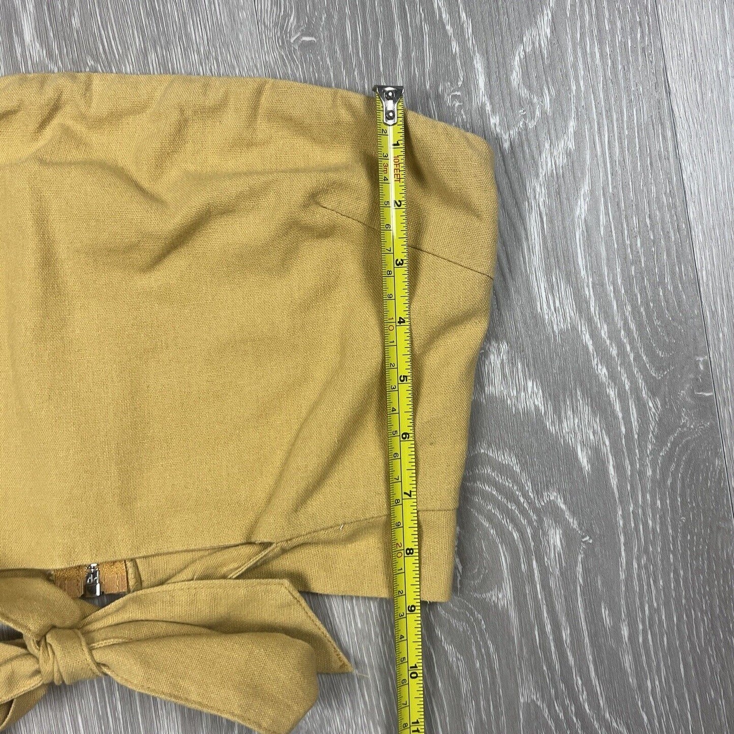 Luvalot Womens Strapless Front Tie Yellow Top Size 10