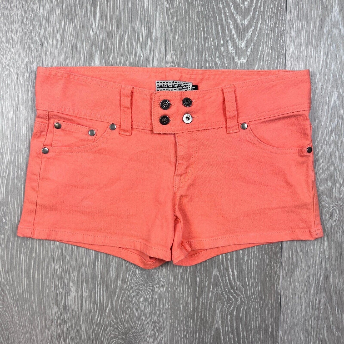 Wakee Womens Orange Denim Shorts Size 6