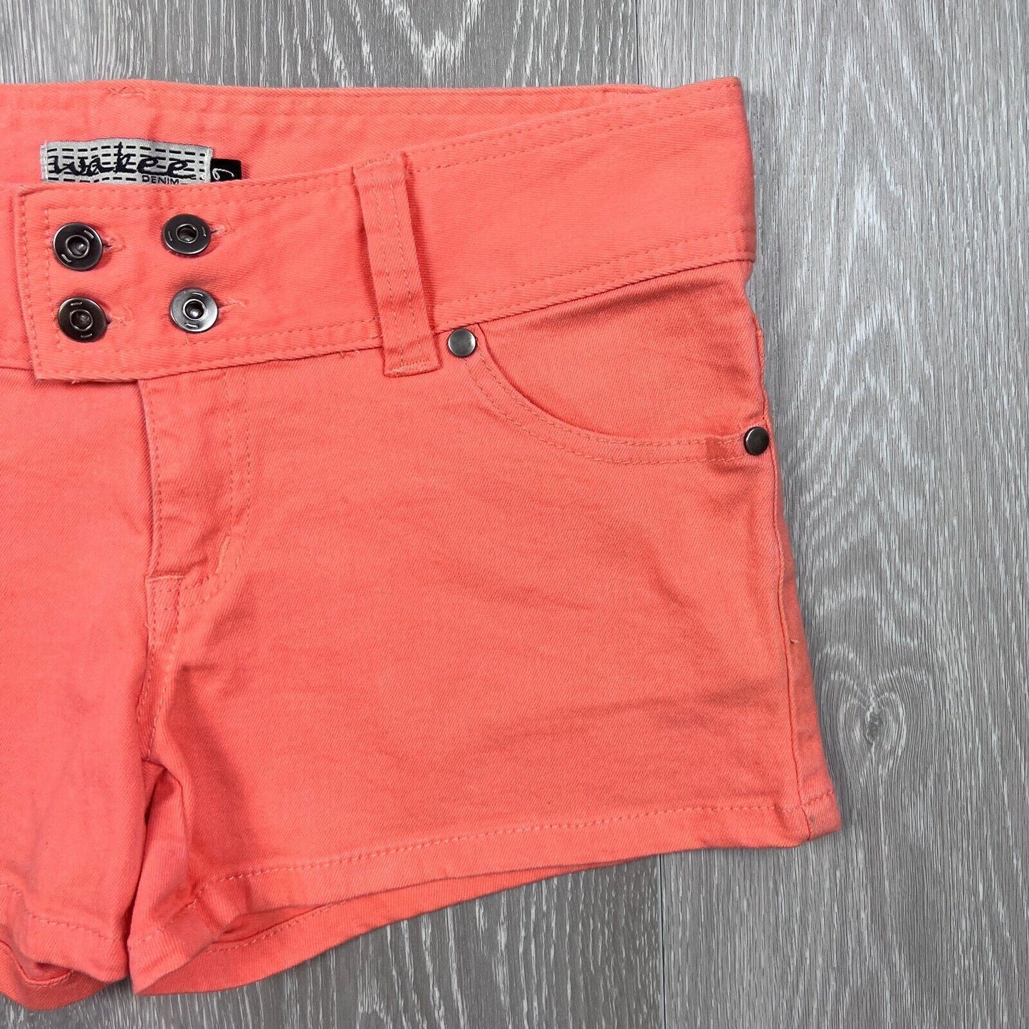 Wakee Womens Orange Denim Shorts Size 6