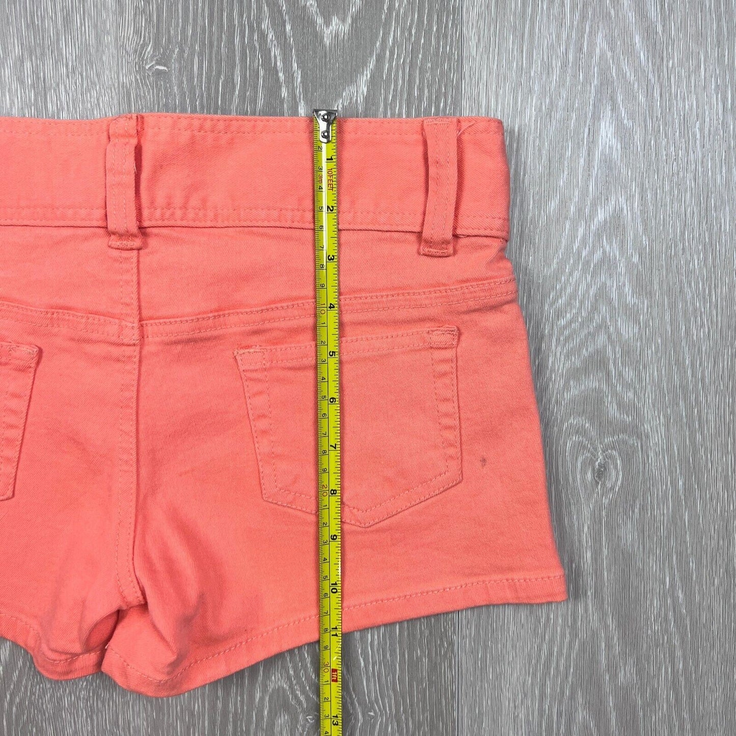 Wakee Womens Orange Denim Shorts Size 6