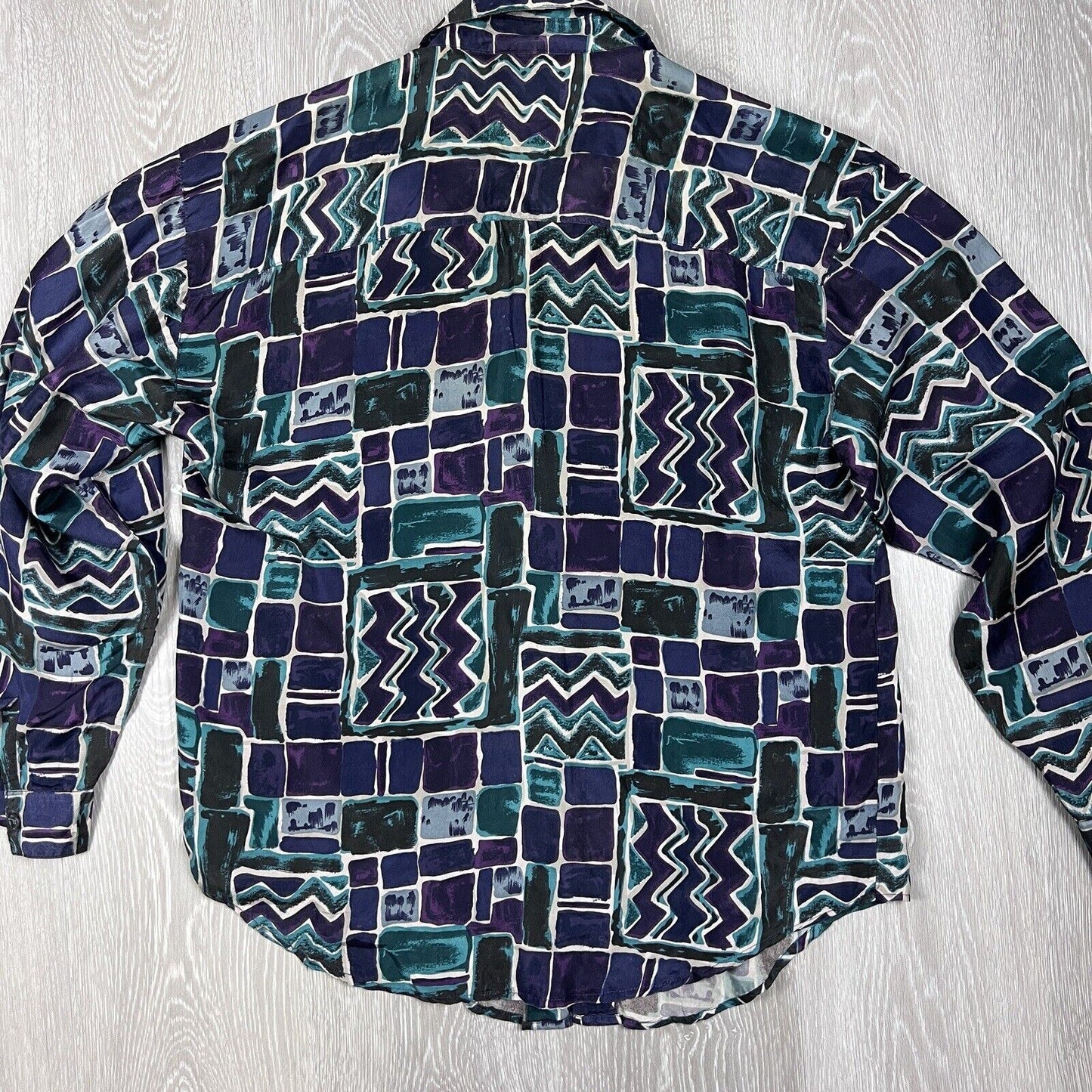 Jonathan Martin Vintage Womens Silk Long Sleeve Button Up Shirt Size Small