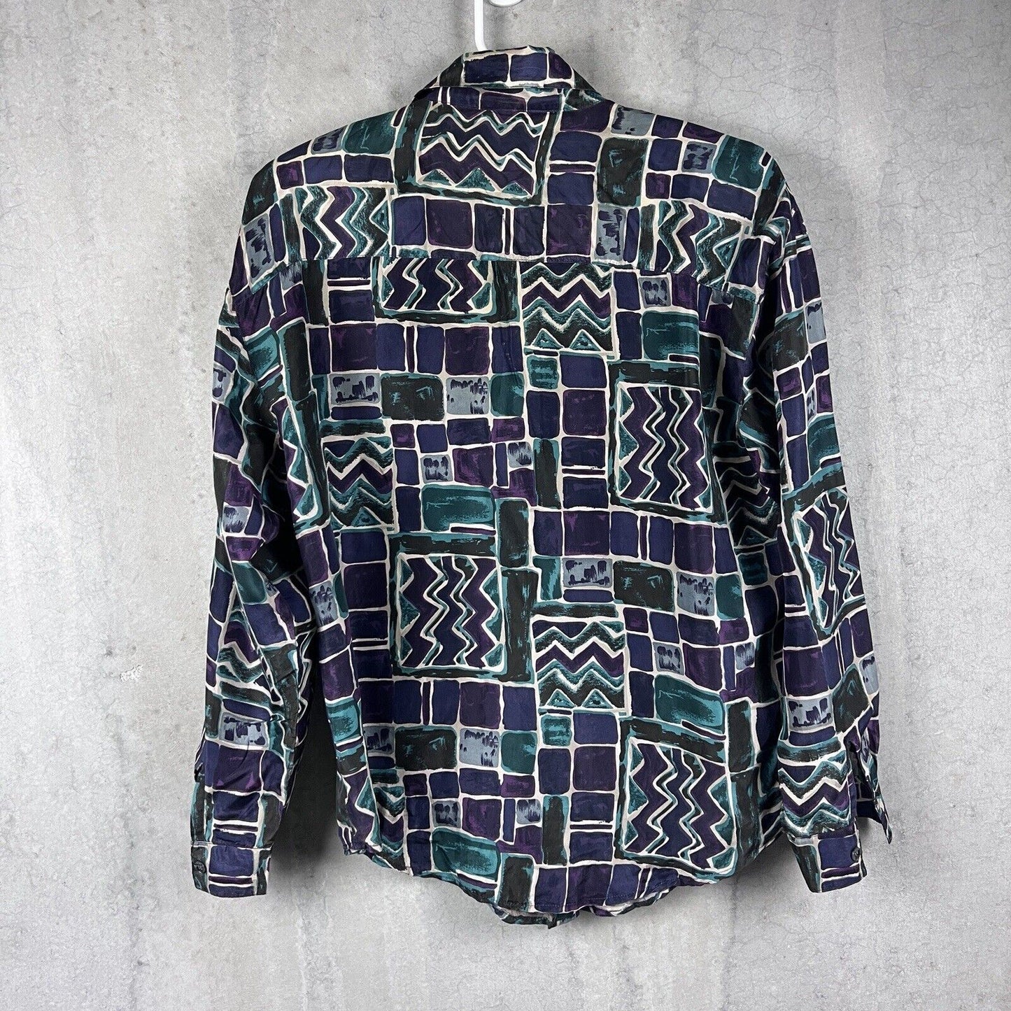 Jonathan Martin Vintage Womens Silk Long Sleeve Button Up Shirt Size Small