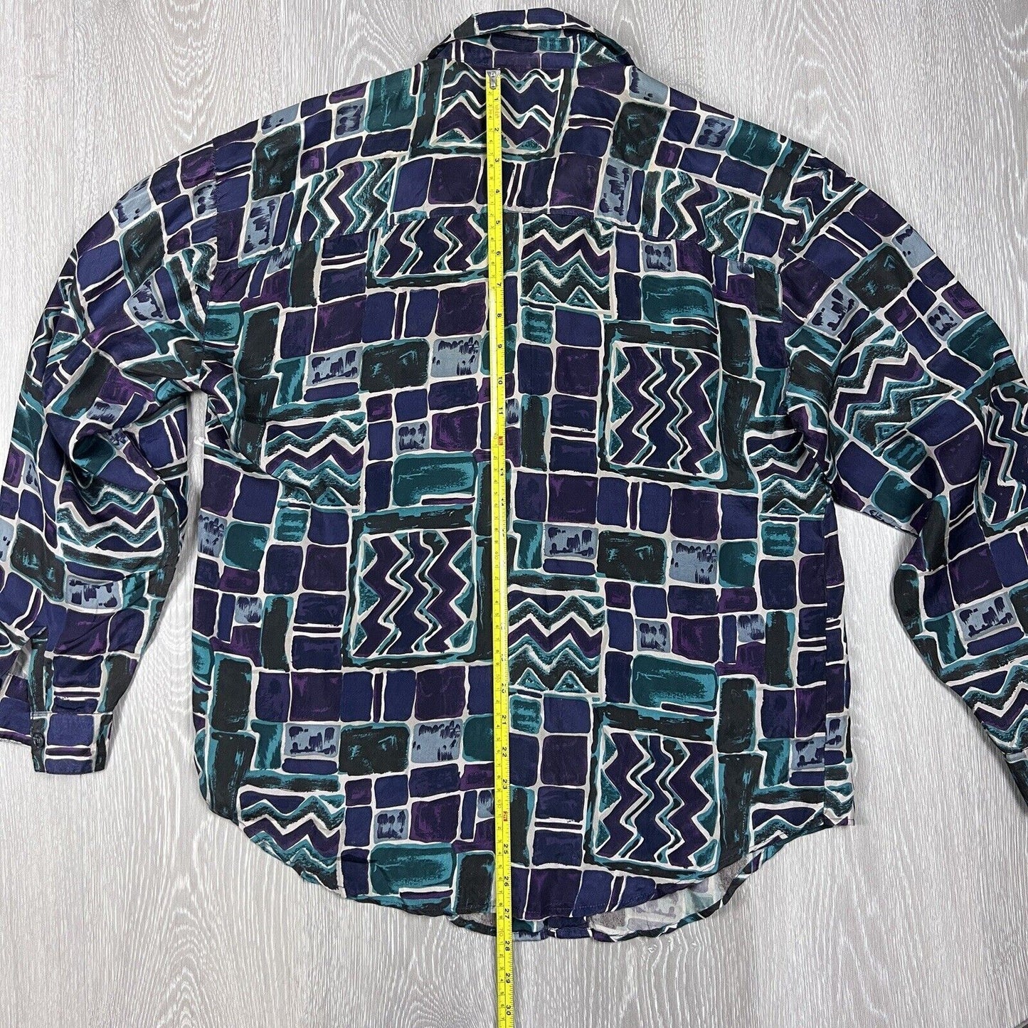 Jonathan Martin Vintage Womens Silk Long Sleeve Button Up Shirt Size Small