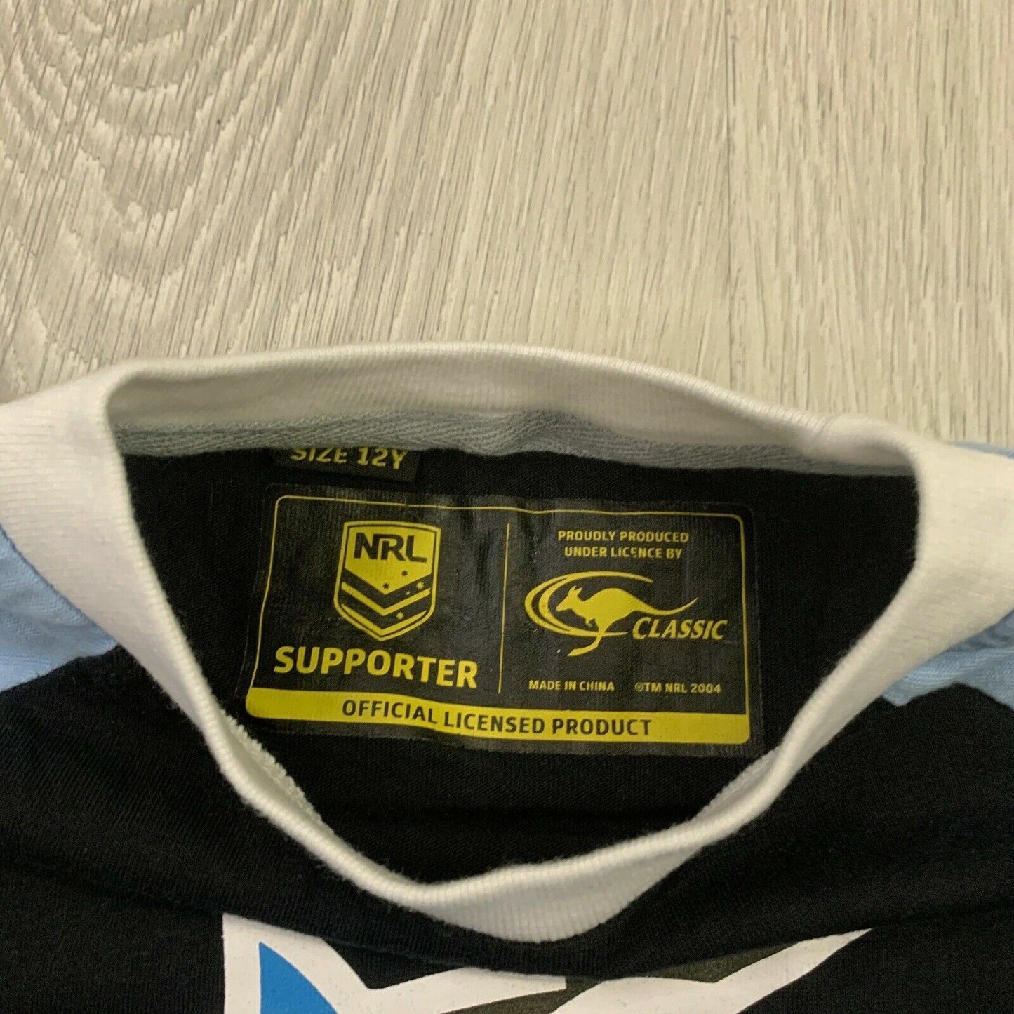 Classic NRL Supporter Cronulla Sharks Boys T-Shirt Size 12 Years