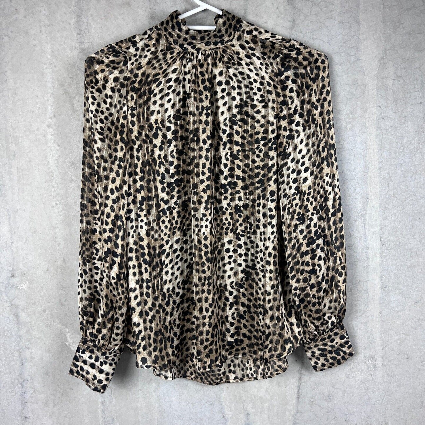 H&M Womens Long Sleeve Animal Top Blouse Size XS