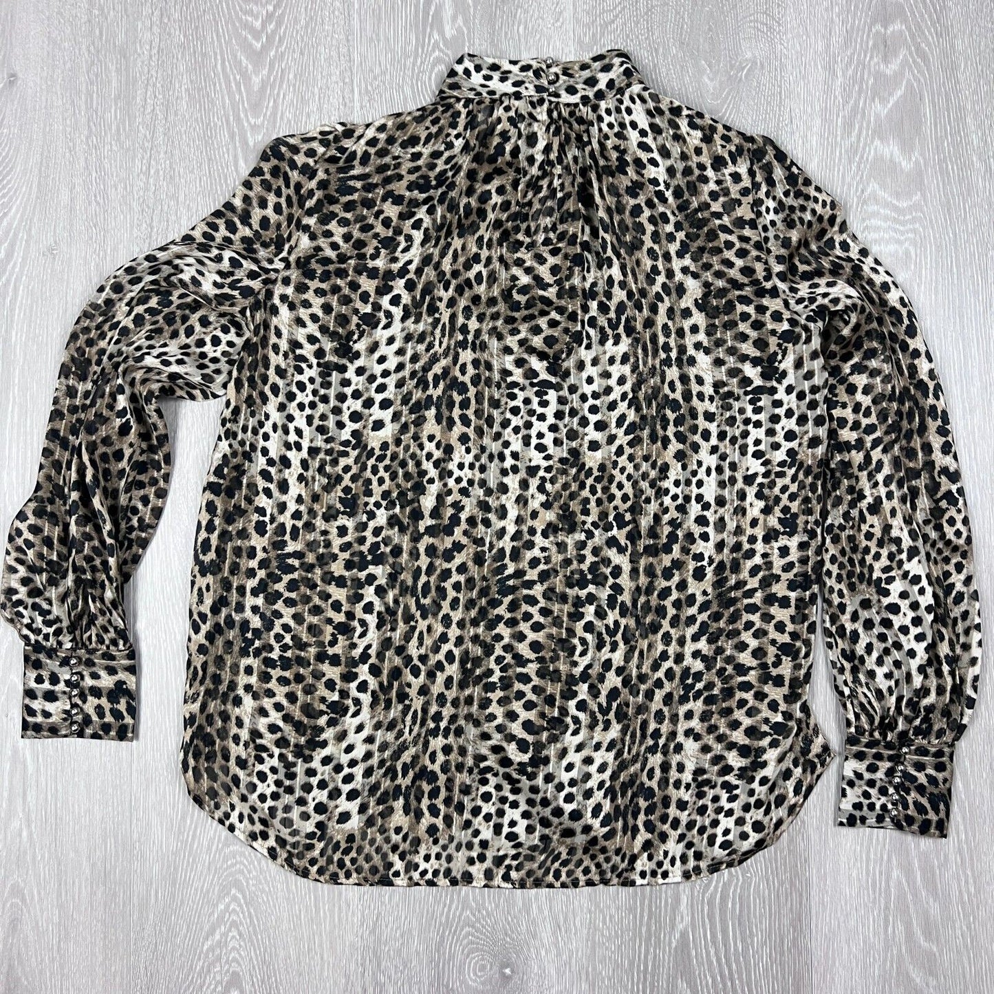 H&M Womens Long Sleeve Animal Top Blouse Size XS