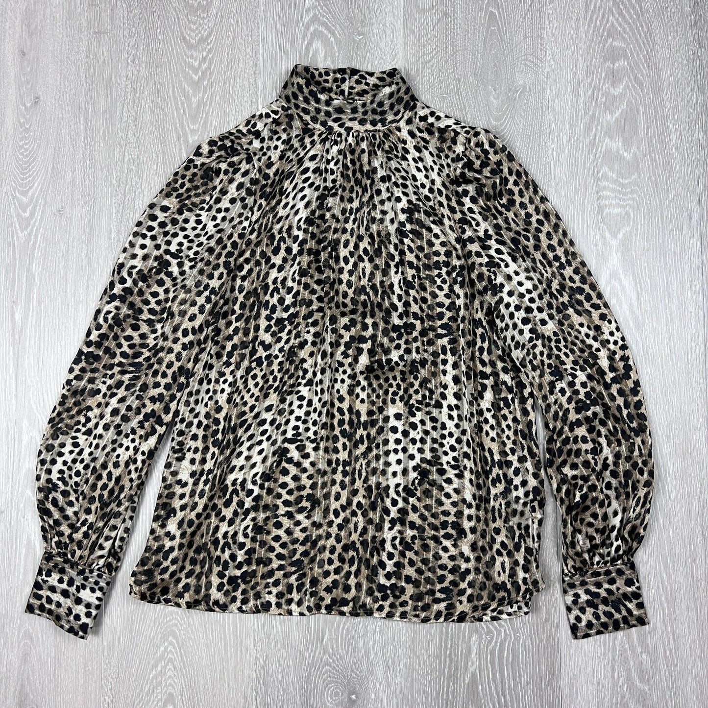 H&M Womens Long Sleeve Animal Top Blouse Size XS