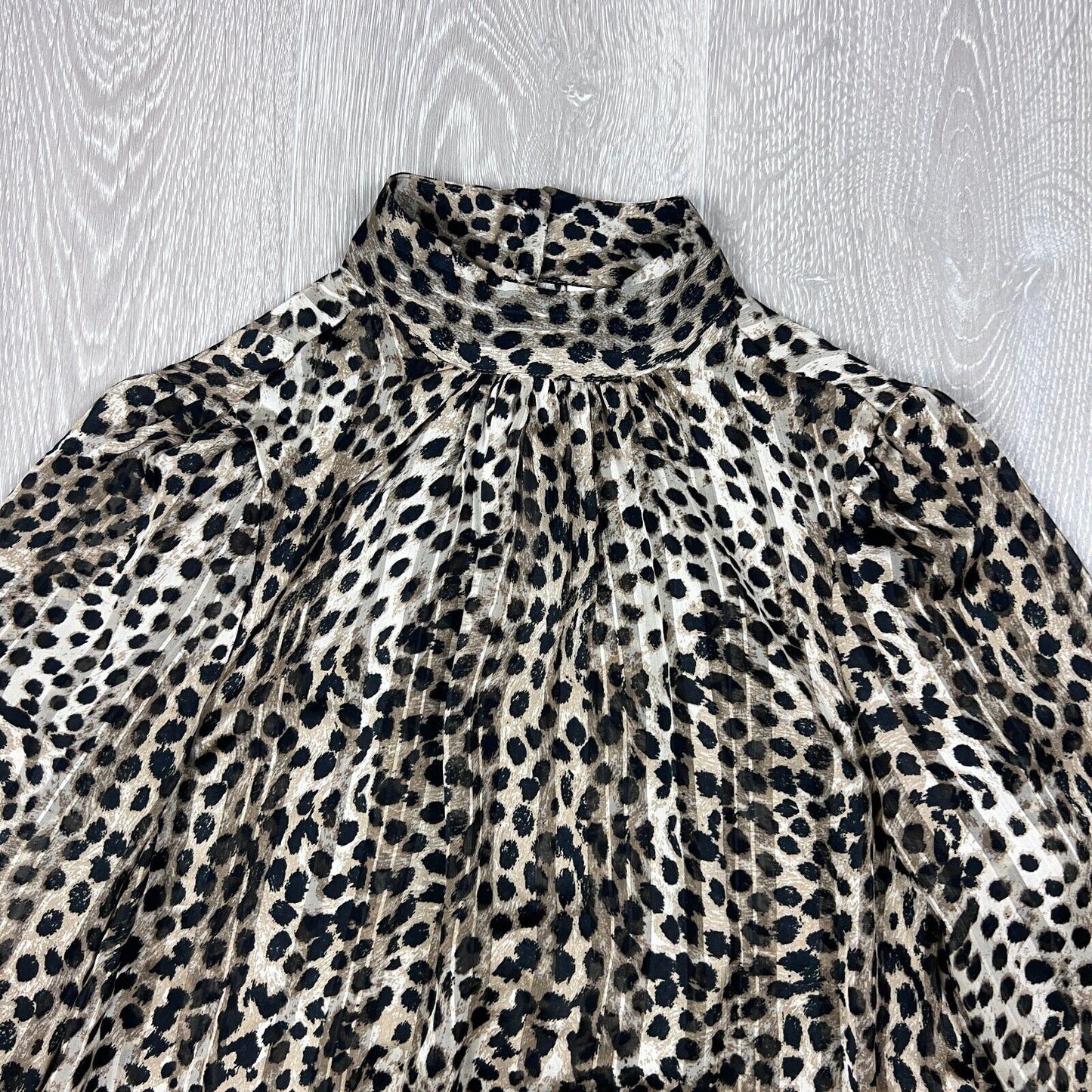 H&M Womens Long Sleeve Animal Top Blouse Size XS