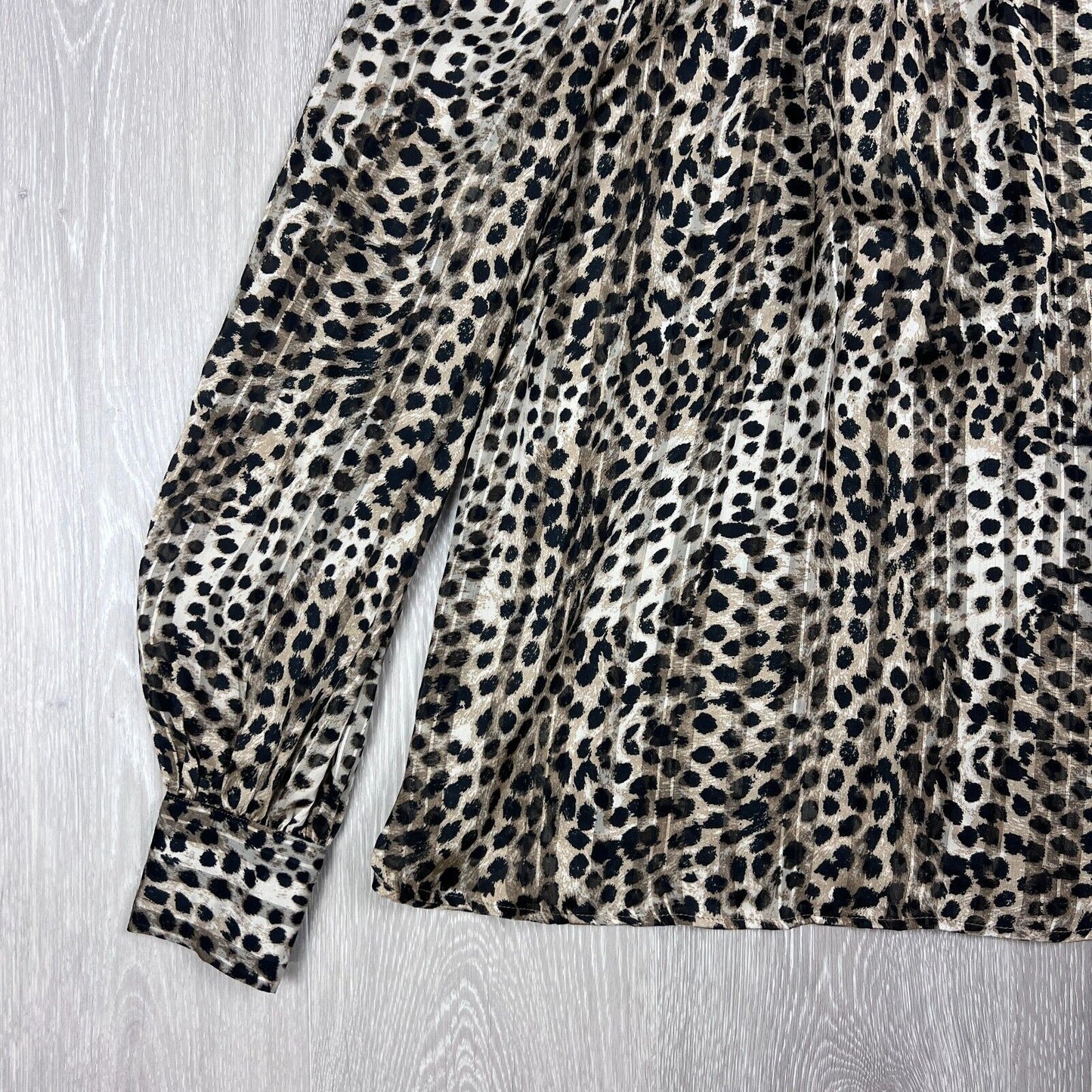 H&M Womens Long Sleeve Animal Top Blouse Size XS
