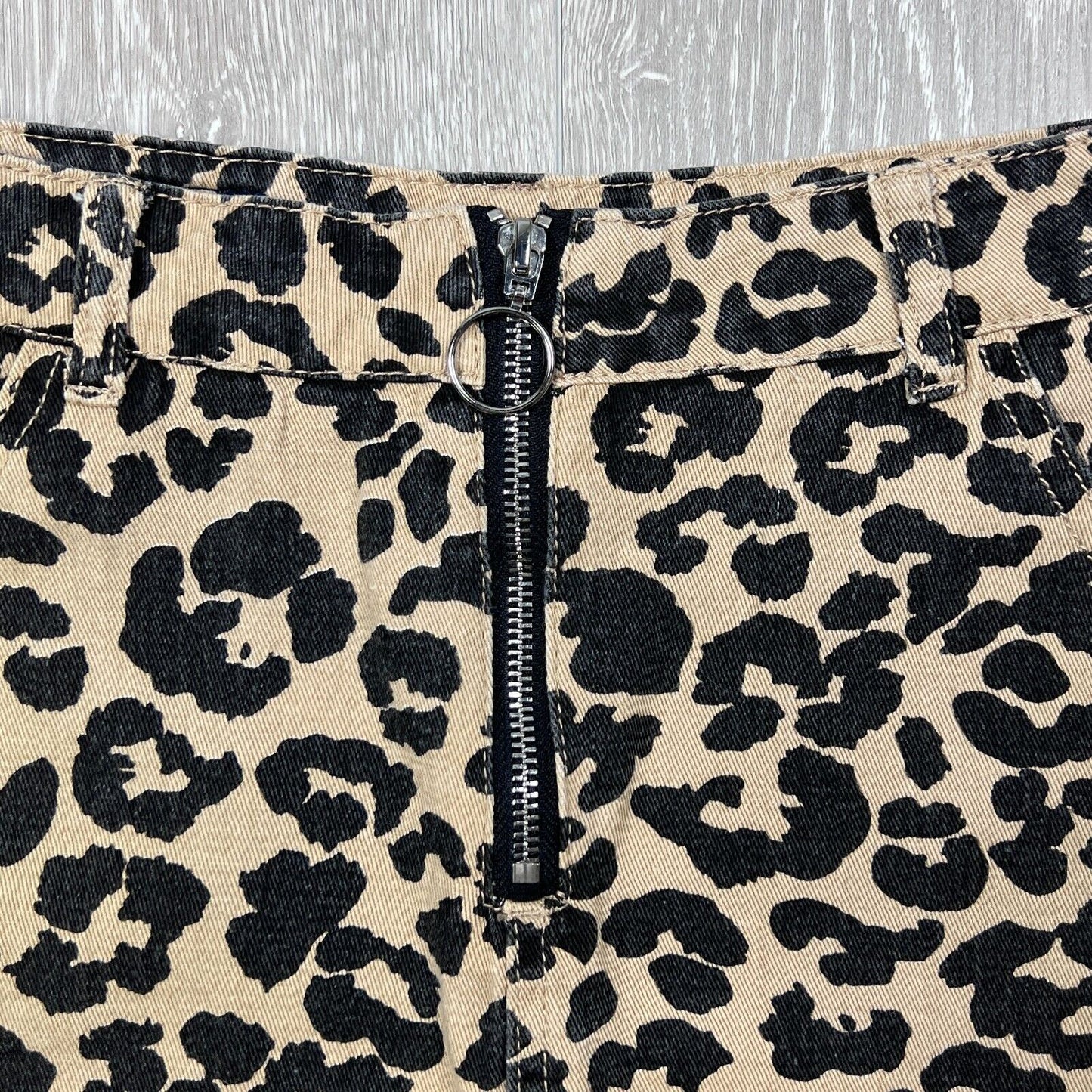 Ava & Ever Womens Animal Print Denim SKirt Size 8