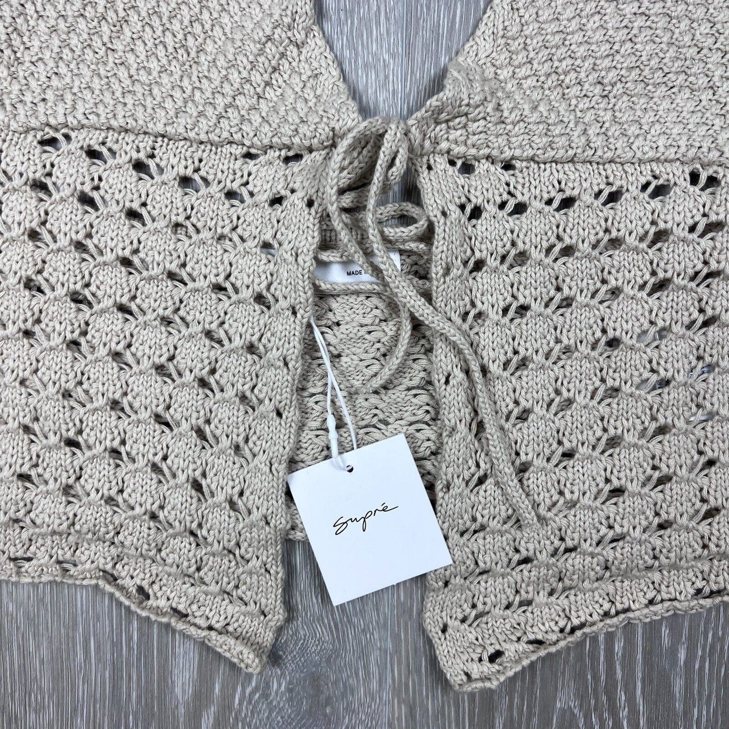 Supre Womens Halter Neck Knitted Beige Top Size Small (New)