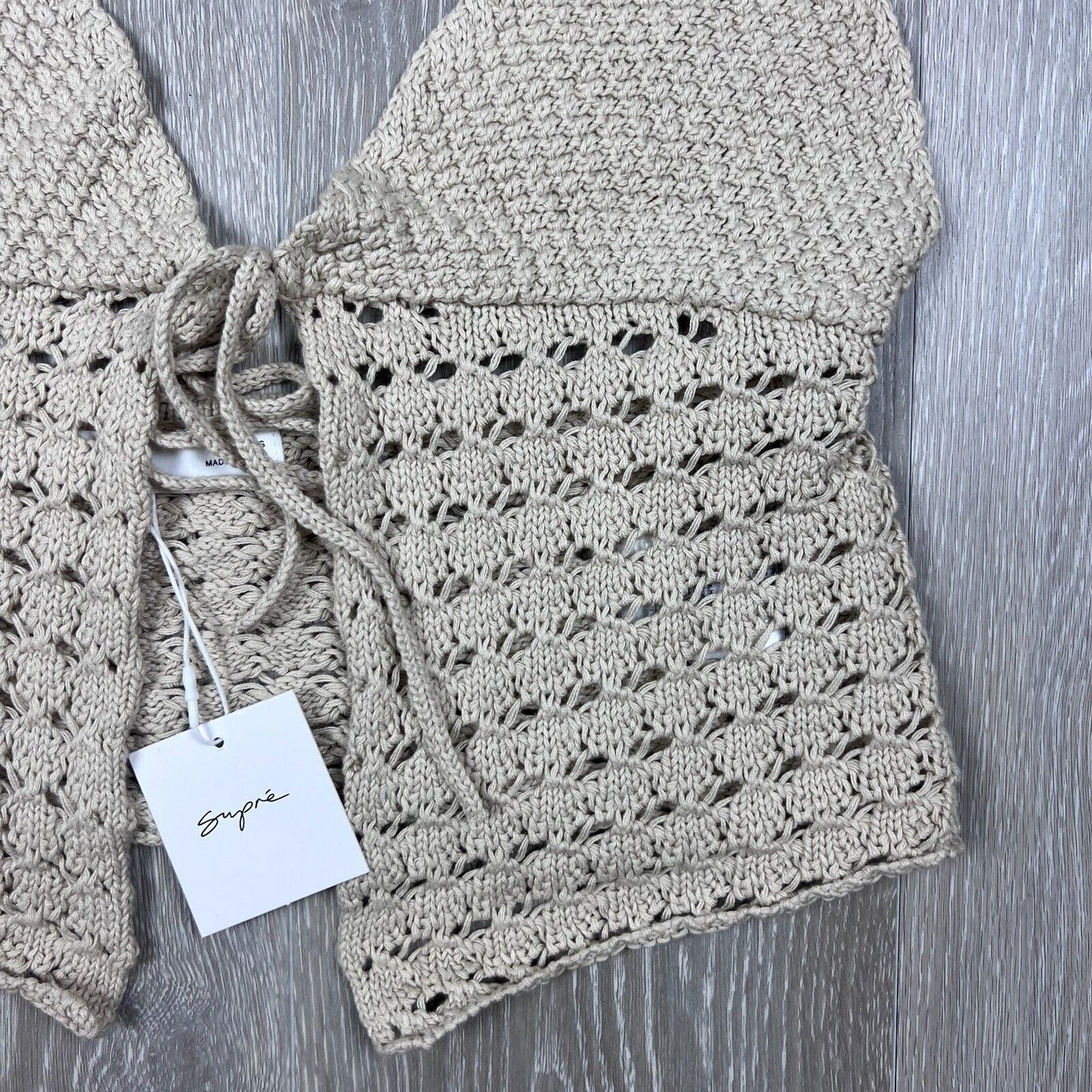 Supre Womens Halter Neck Knitted Beige Top Size Small (New)