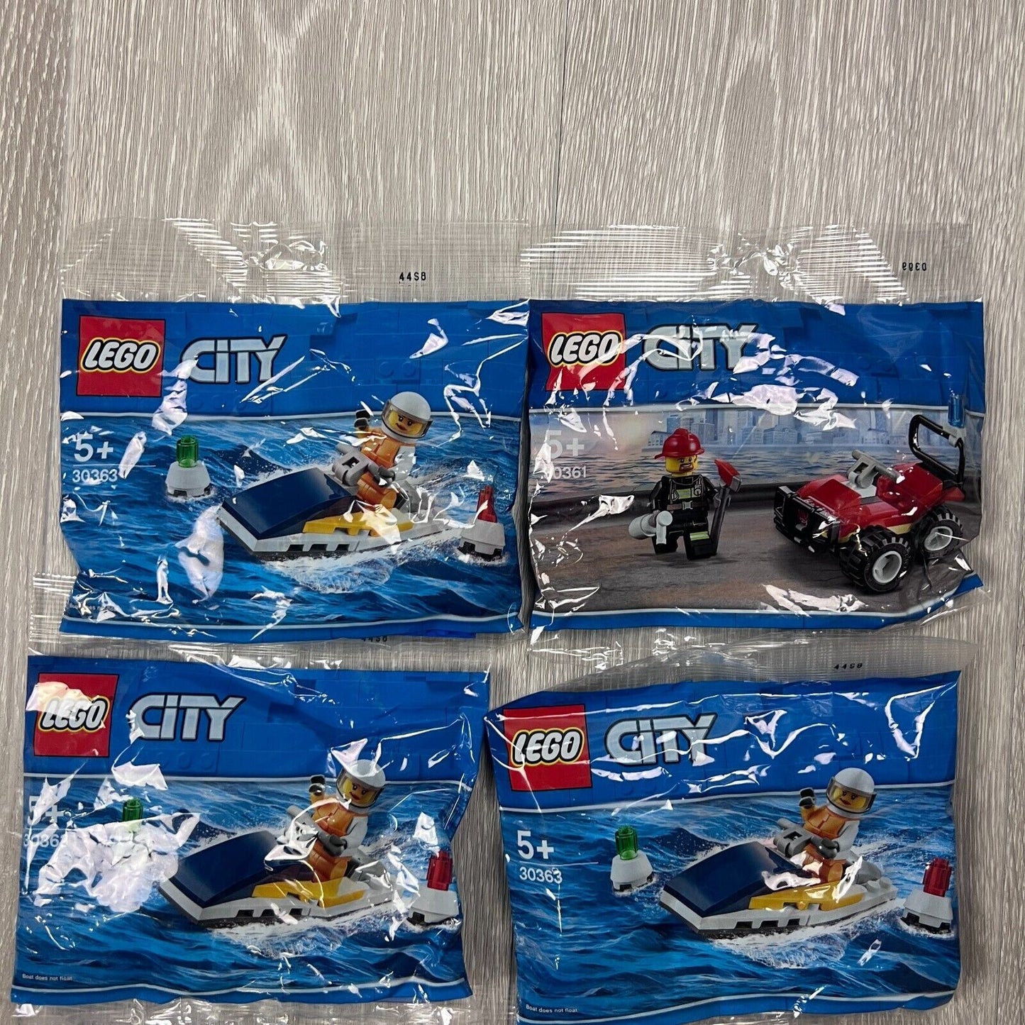 LEGO CITY Polybag Bundle 30363 Race Boat & 30361 Fire ATV (6 Sets)