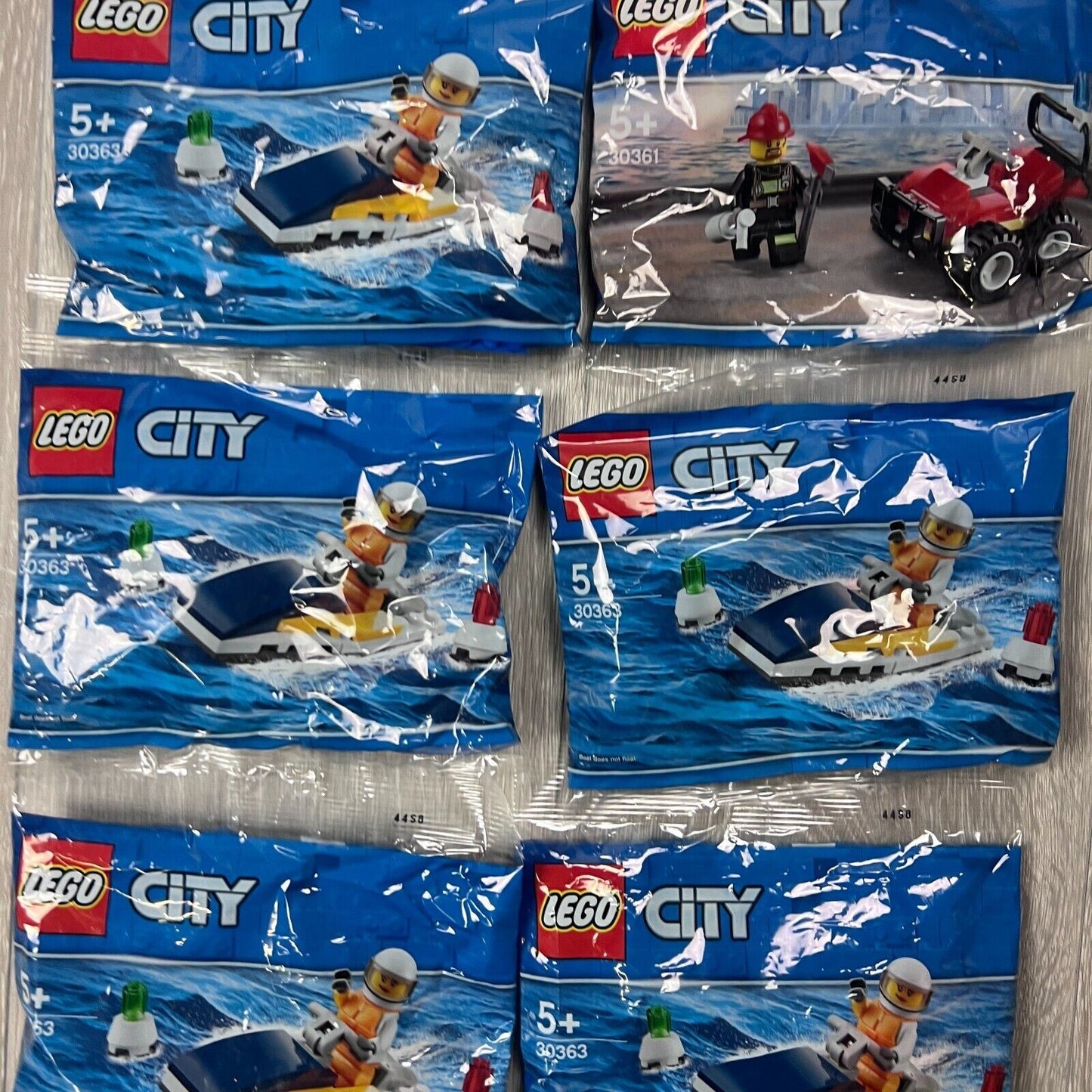 LEGO CITY Polybag Bundle 30363 Race Boat & 30361 Fire ATV (6 Sets)