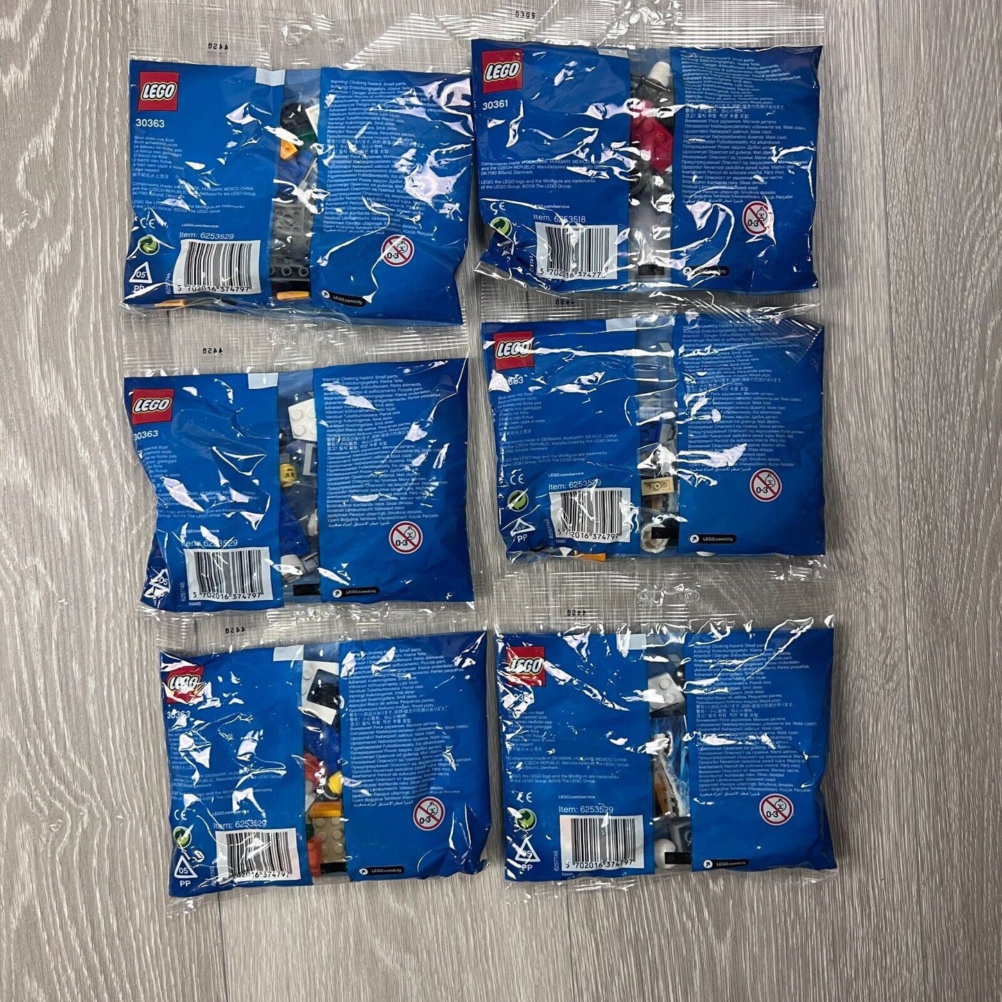 LEGO CITY Polybag Bundle 30363 Race Boat & 30361 Fire ATV (6 Sets)
