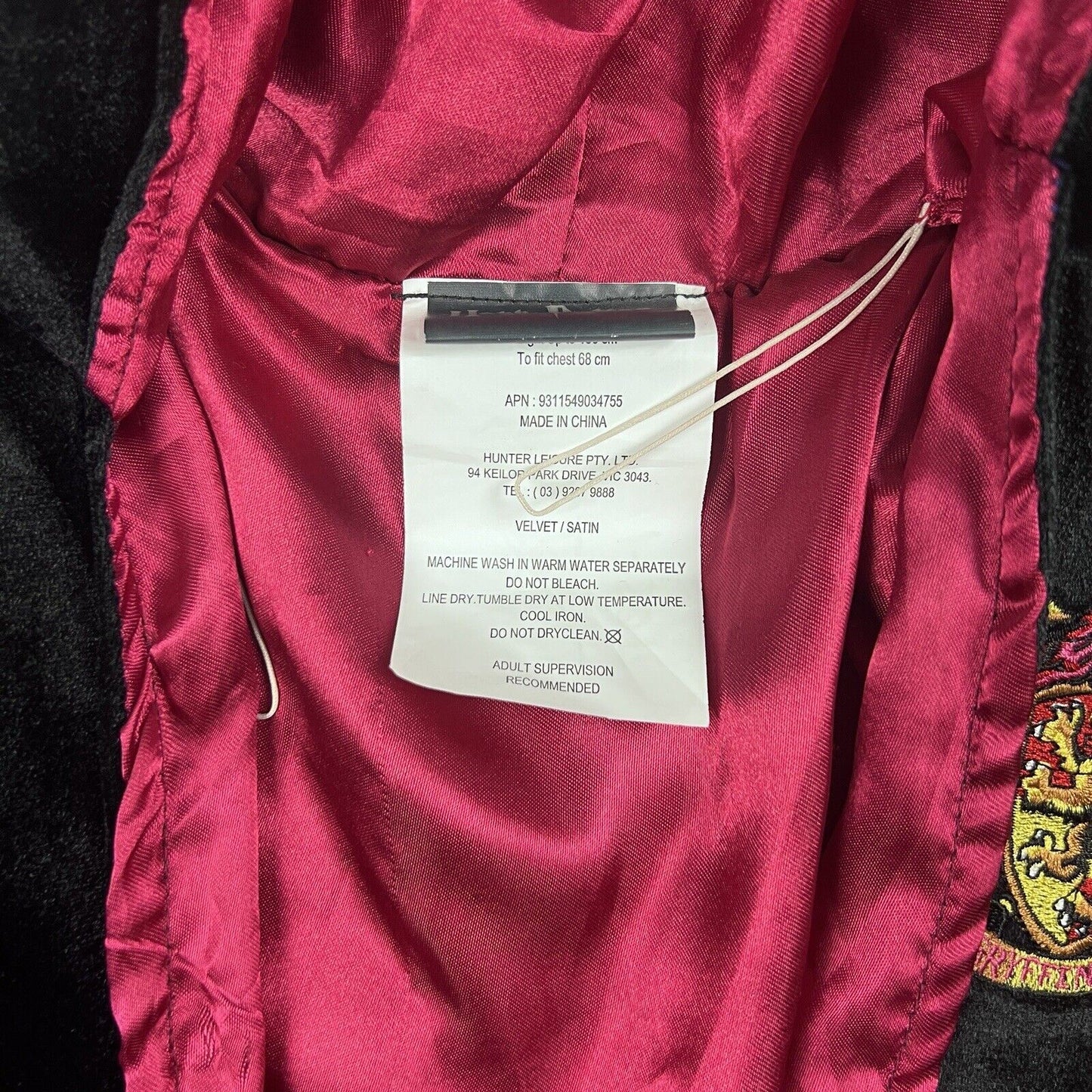 Harry Potter Gryffindor Kids Wizard Costume Size 5 years +