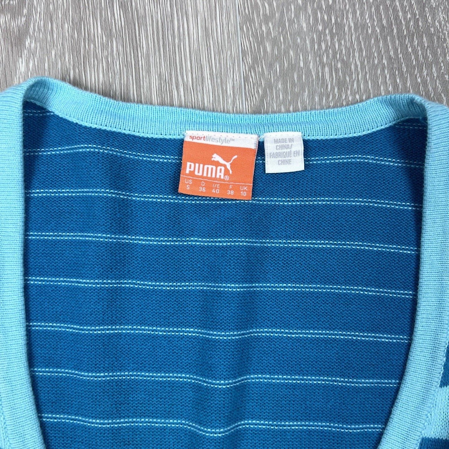 Puma Womens Striped Button Up Cardigan Size Small