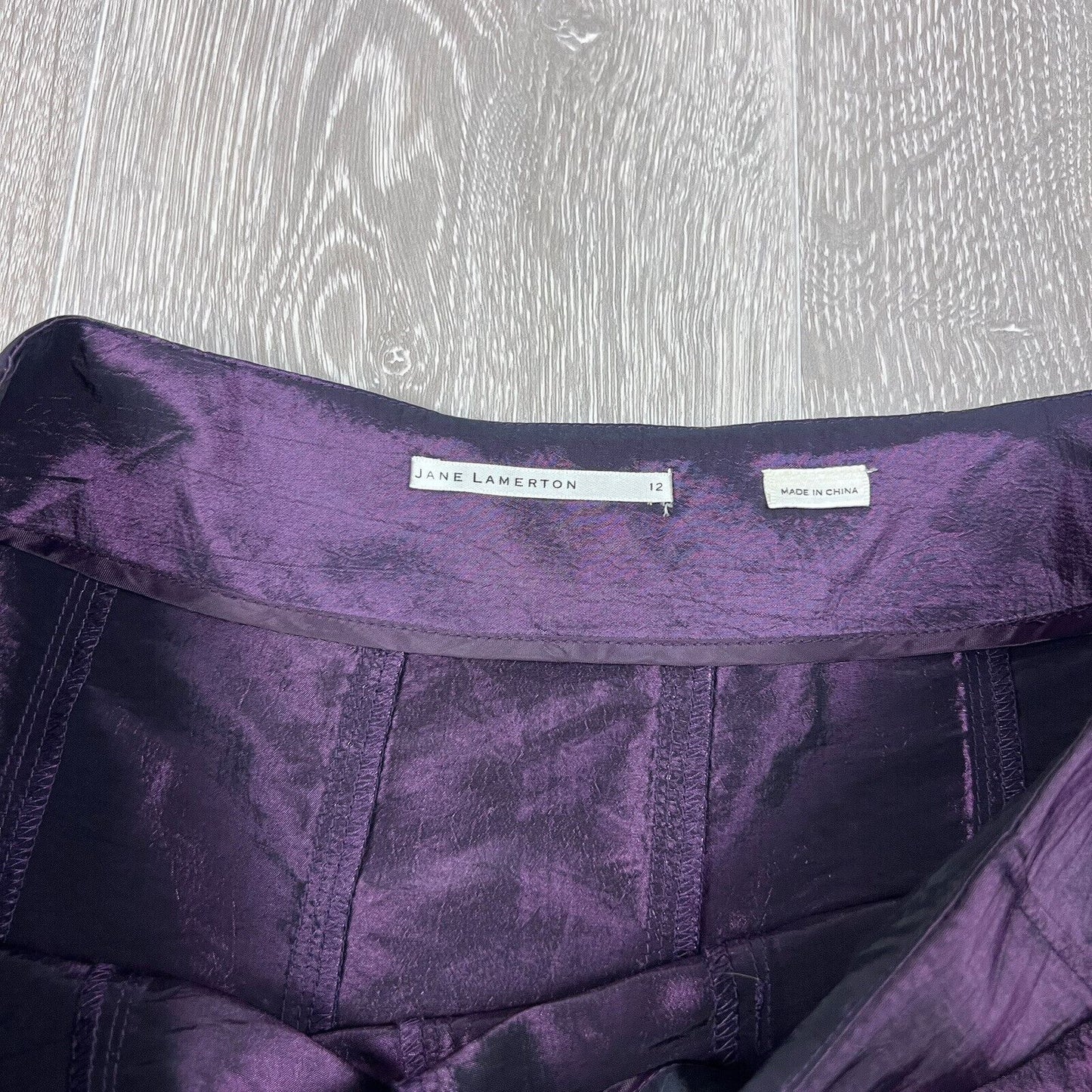 Jane Lamerton Womens Purple Fit Flair Pleated Skirt Size 12