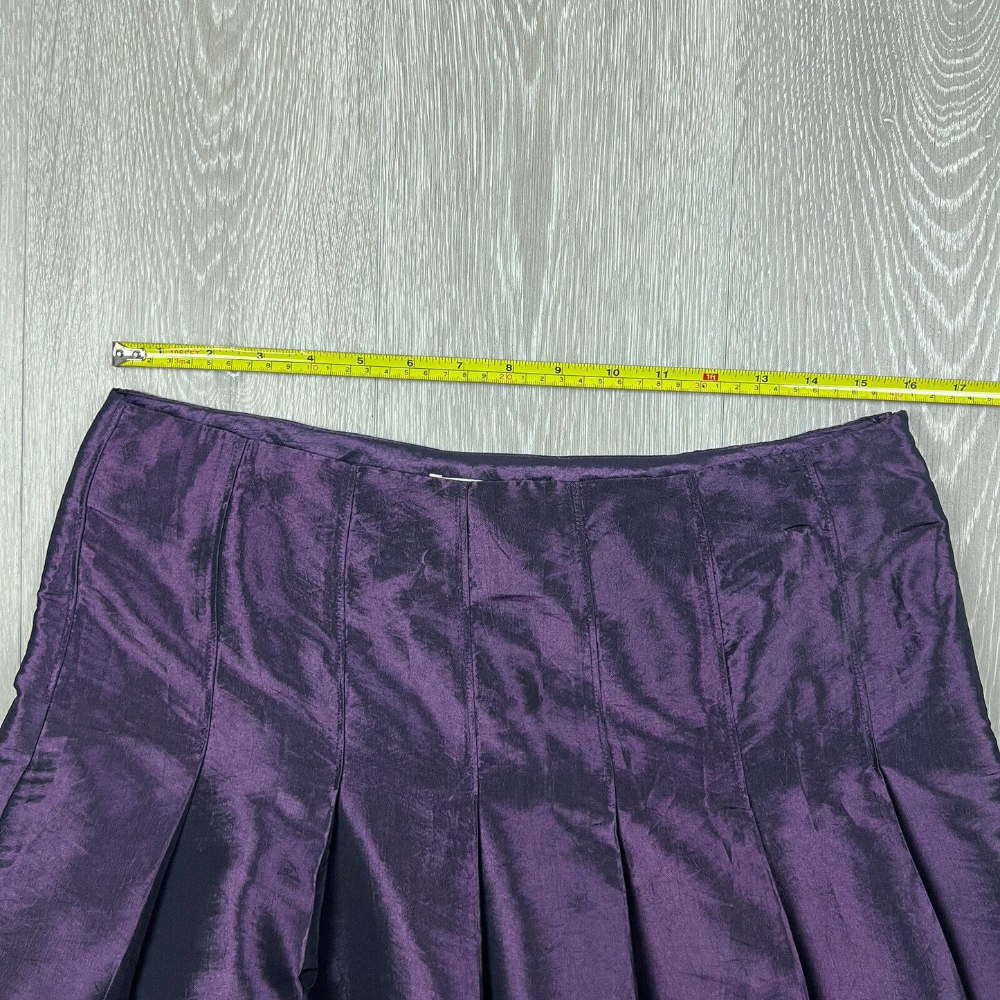 Jane Lamerton Womens Purple Fit Flair Pleated Skirt Size 12