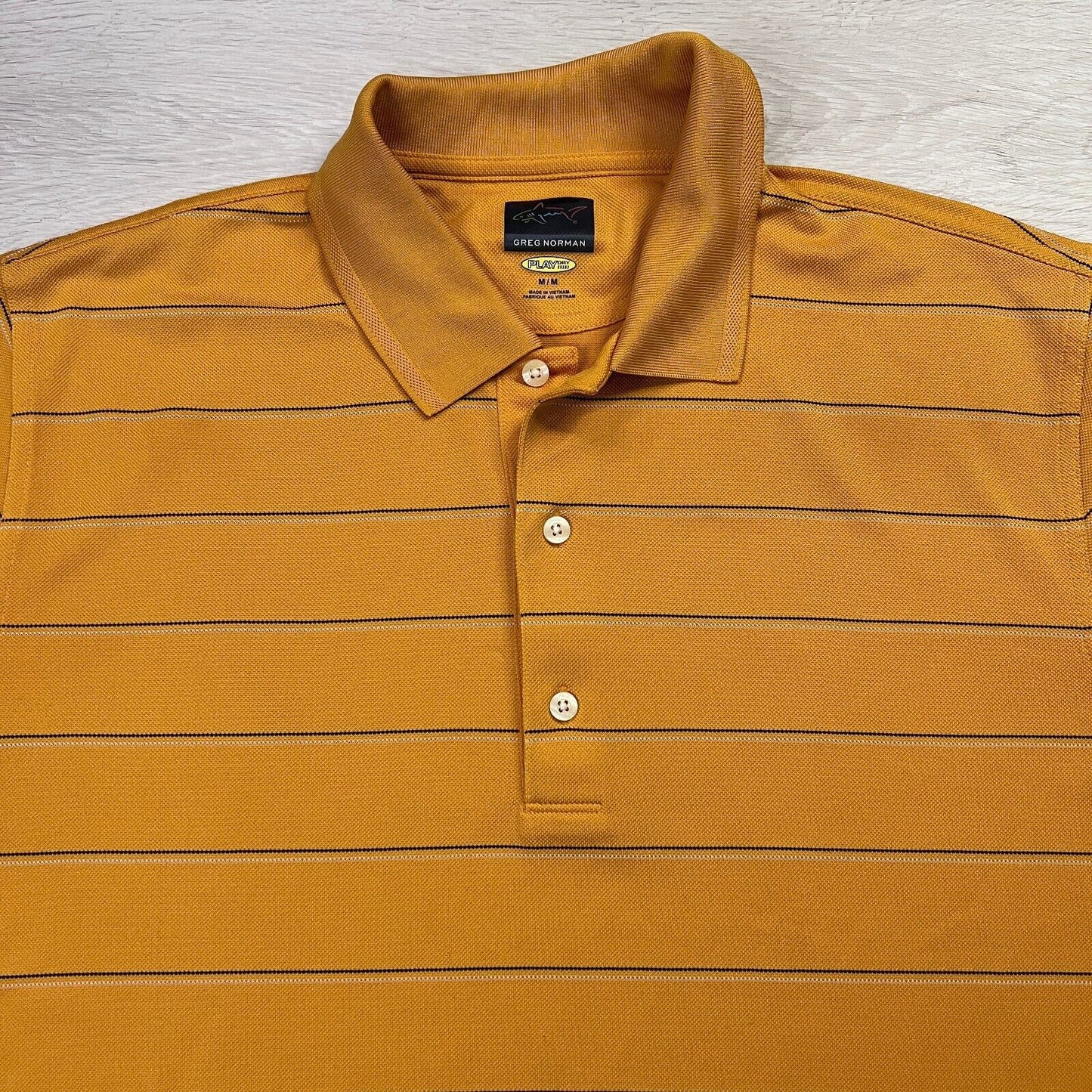 Greg Norman Mens Orange Short Sleeve Golf Polo Shirt Size Medium