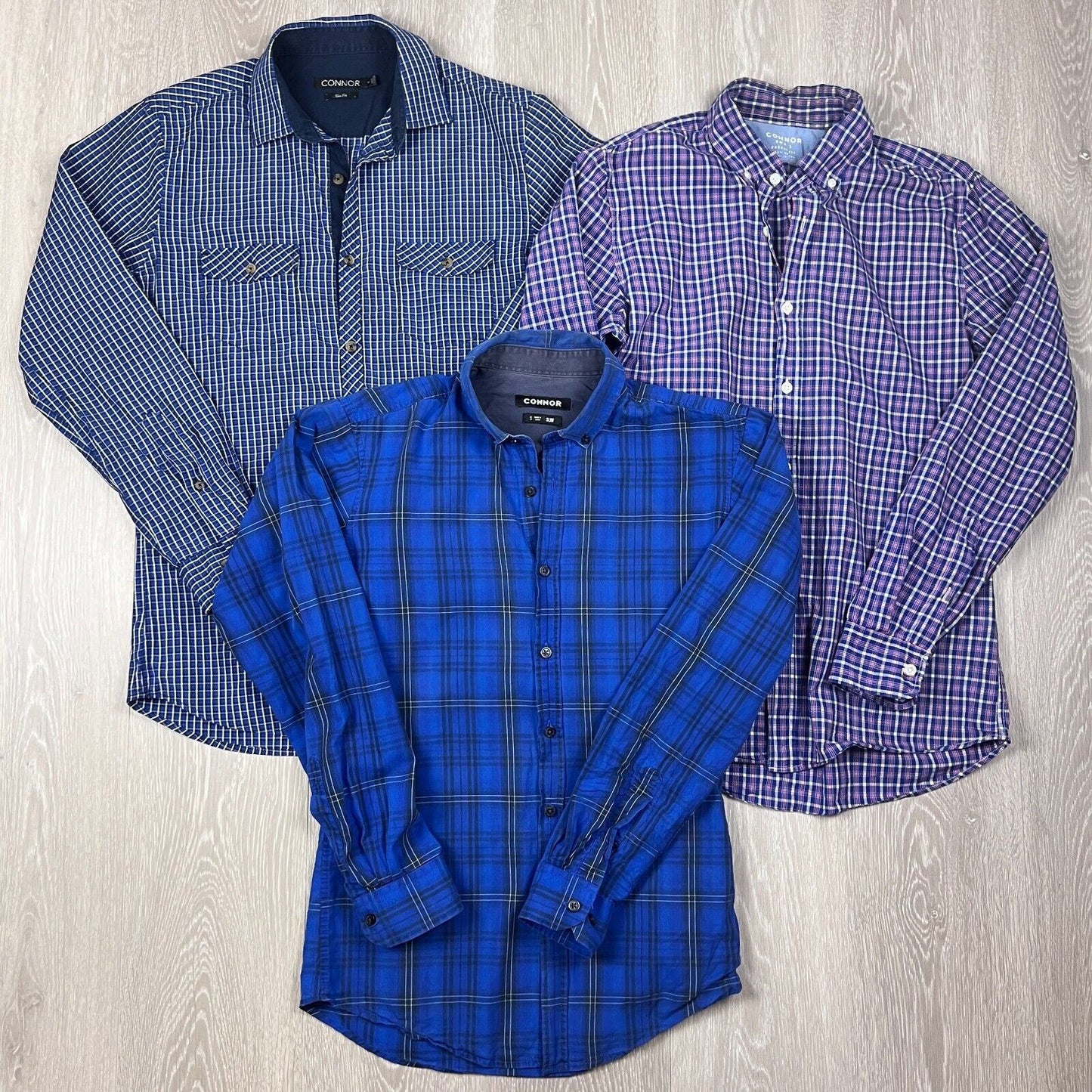 Connor Mens Casual Button Up Shirt Bundle Size Small (3 - Shirts)