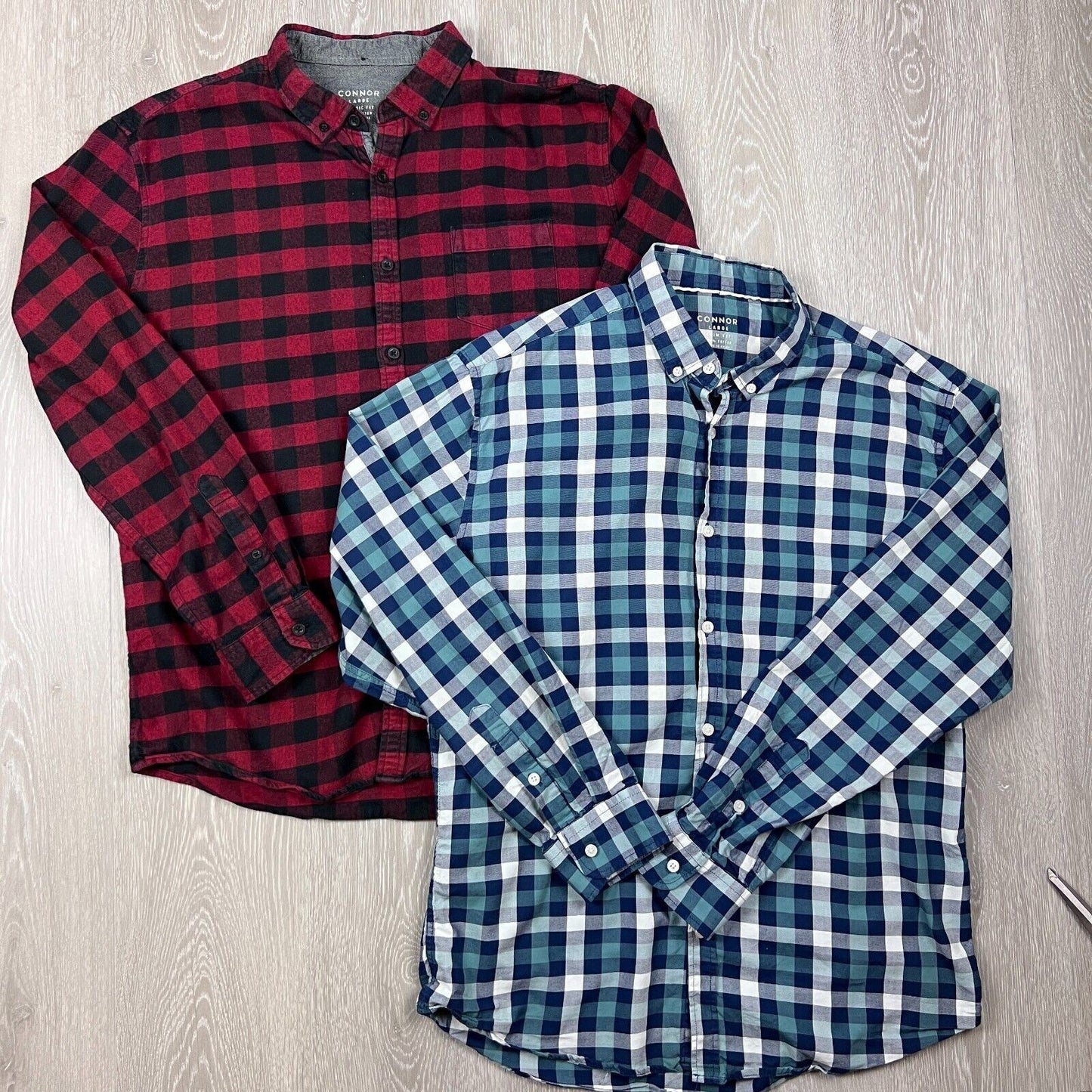 Connor Mens Casual Button Up Shirt Bundle Size Large