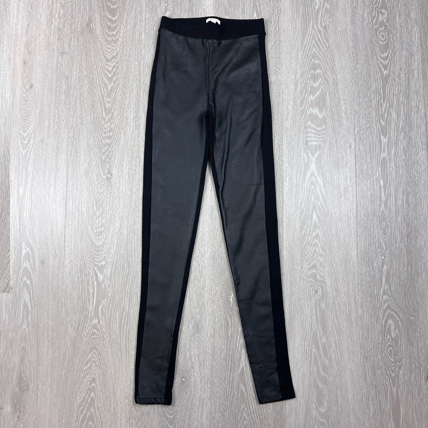 Lily Loves Womens Black Faux Leather Leggings Size 4