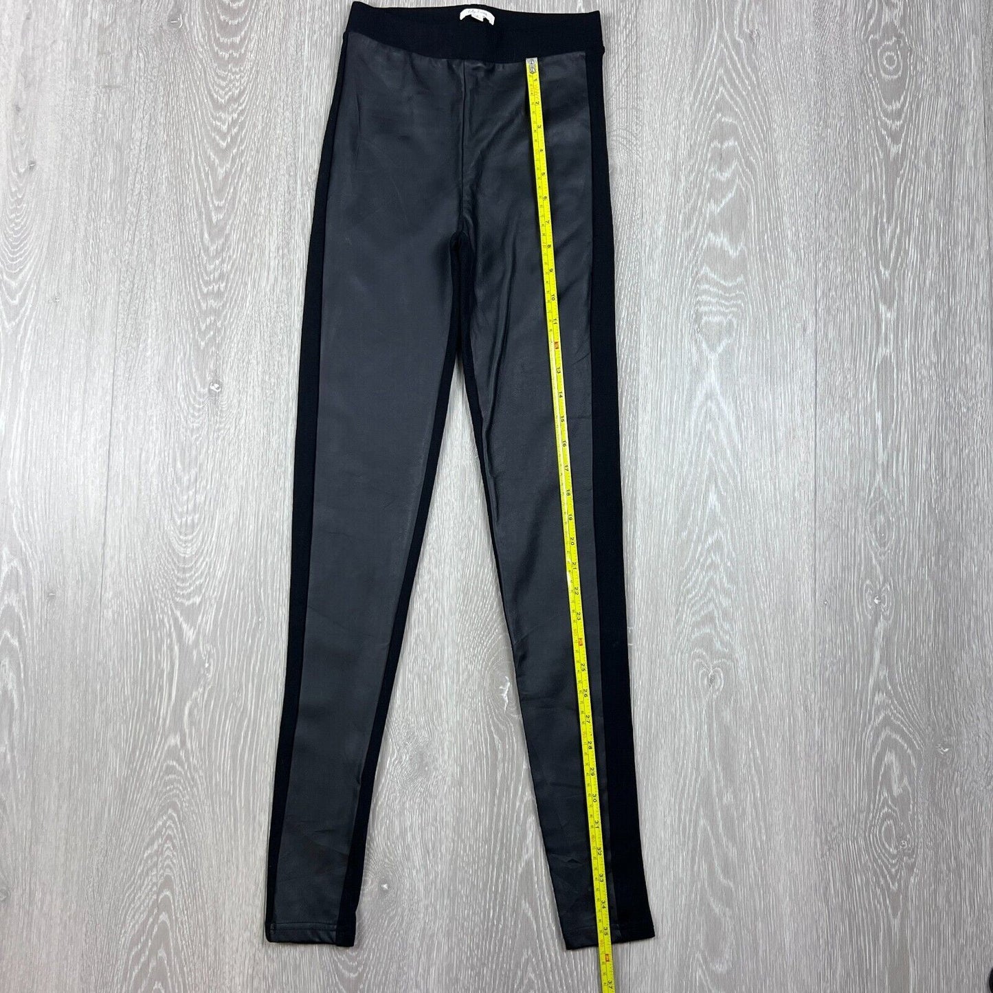 Lily Loves Womens Black Faux Leather Leggings Size 4