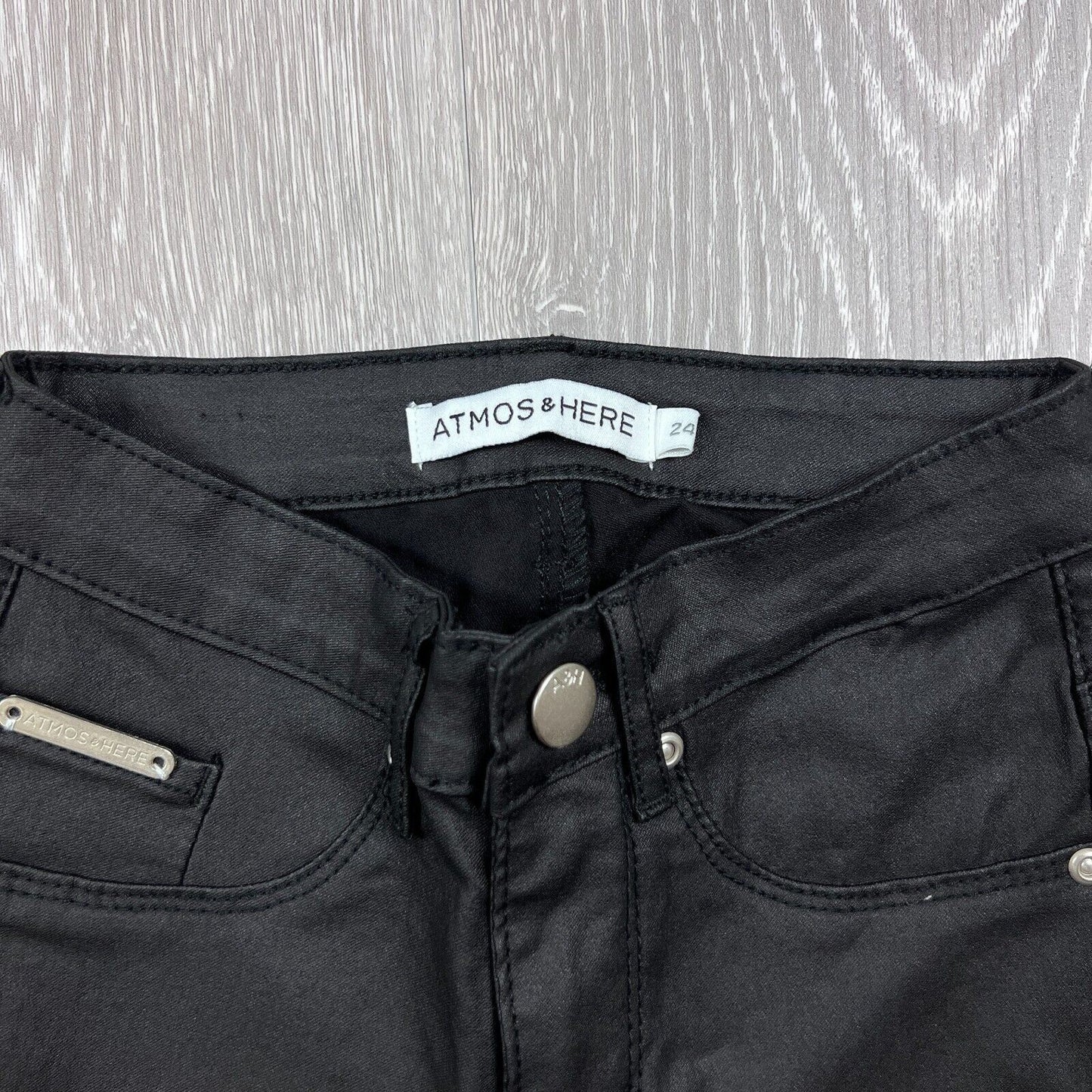 Atmos & Here Womens Black Skinny Jeans Size 24