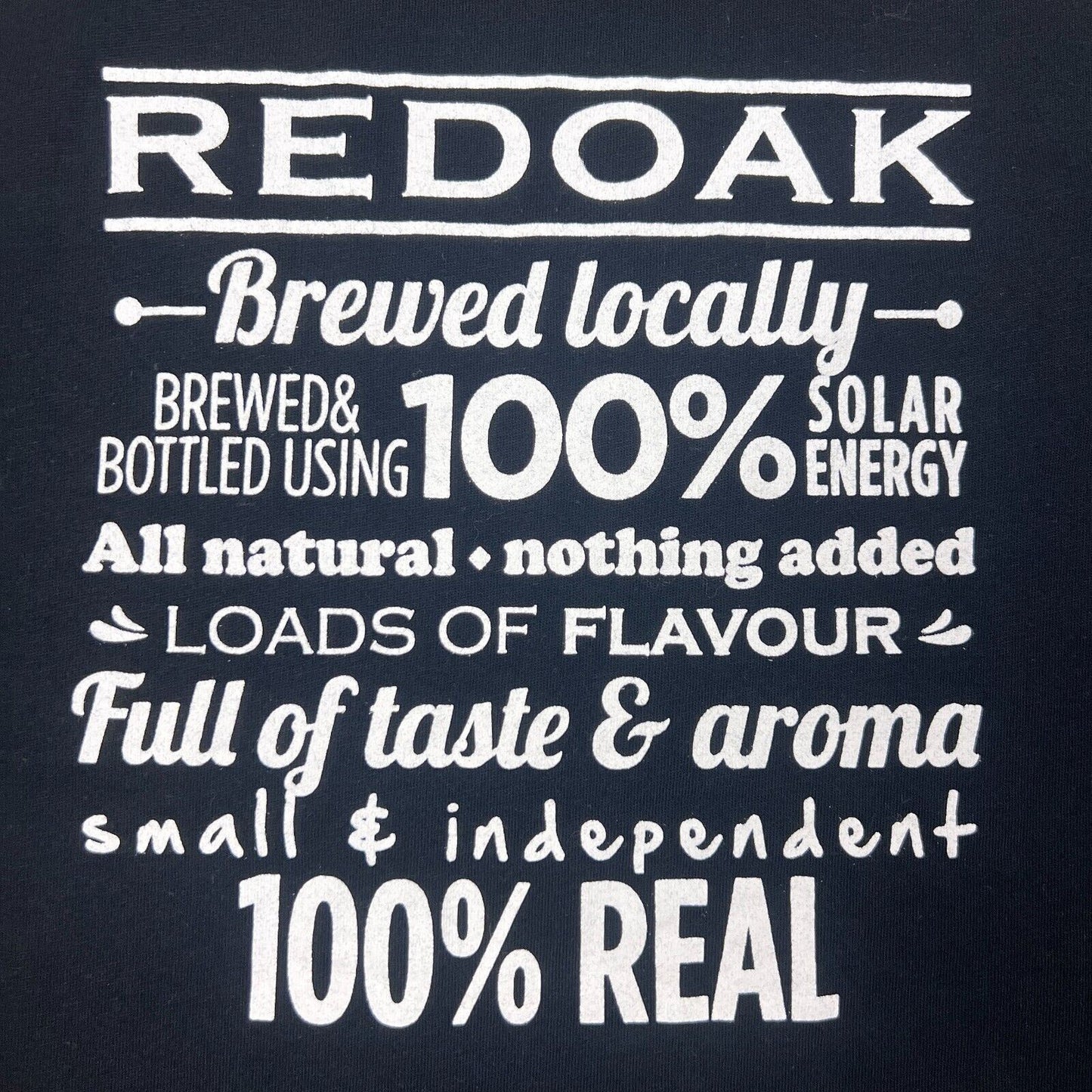 Redoak Beer Mens Black T-Shirt Size Medium