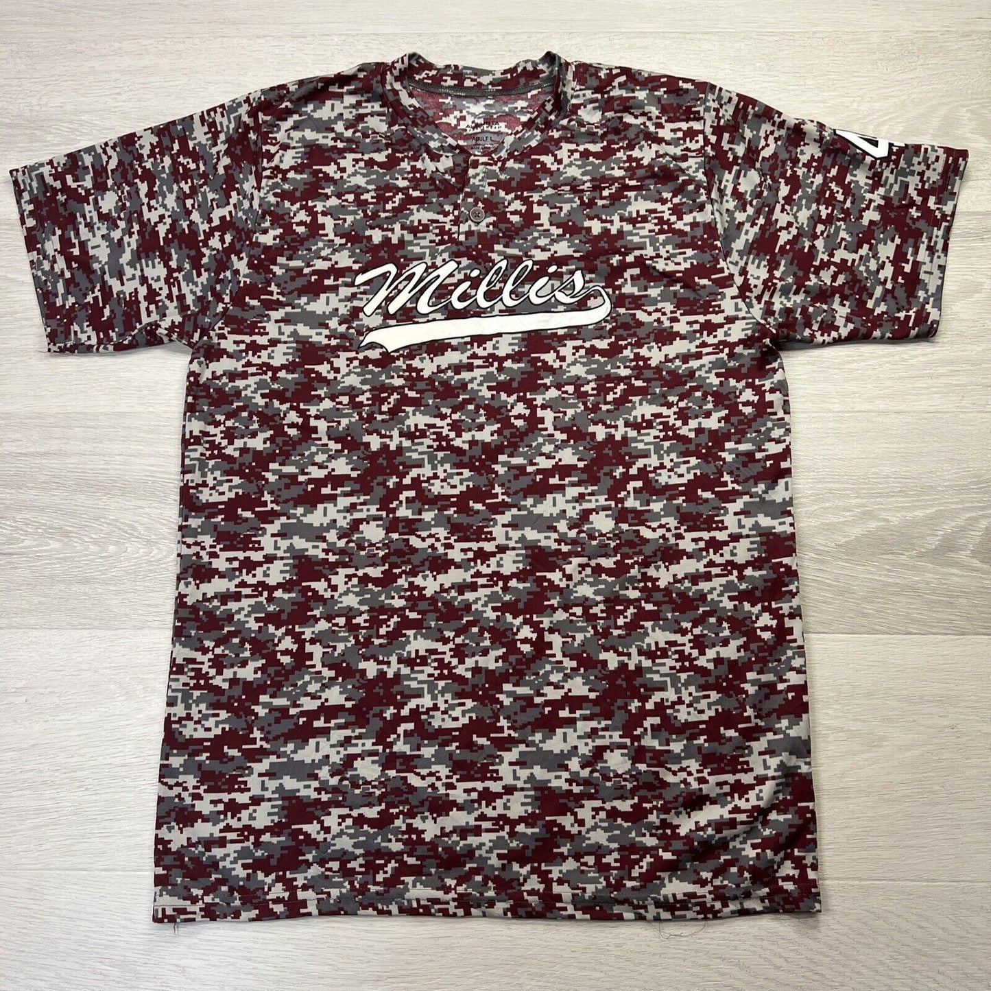 Augusta Sportswear Millis Baseball Shirt Camo Size Large