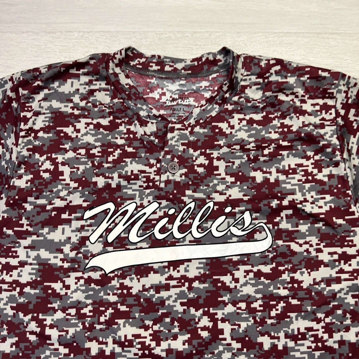 Augusta Sportswear Millis Baseball Shirt Camo Size Large