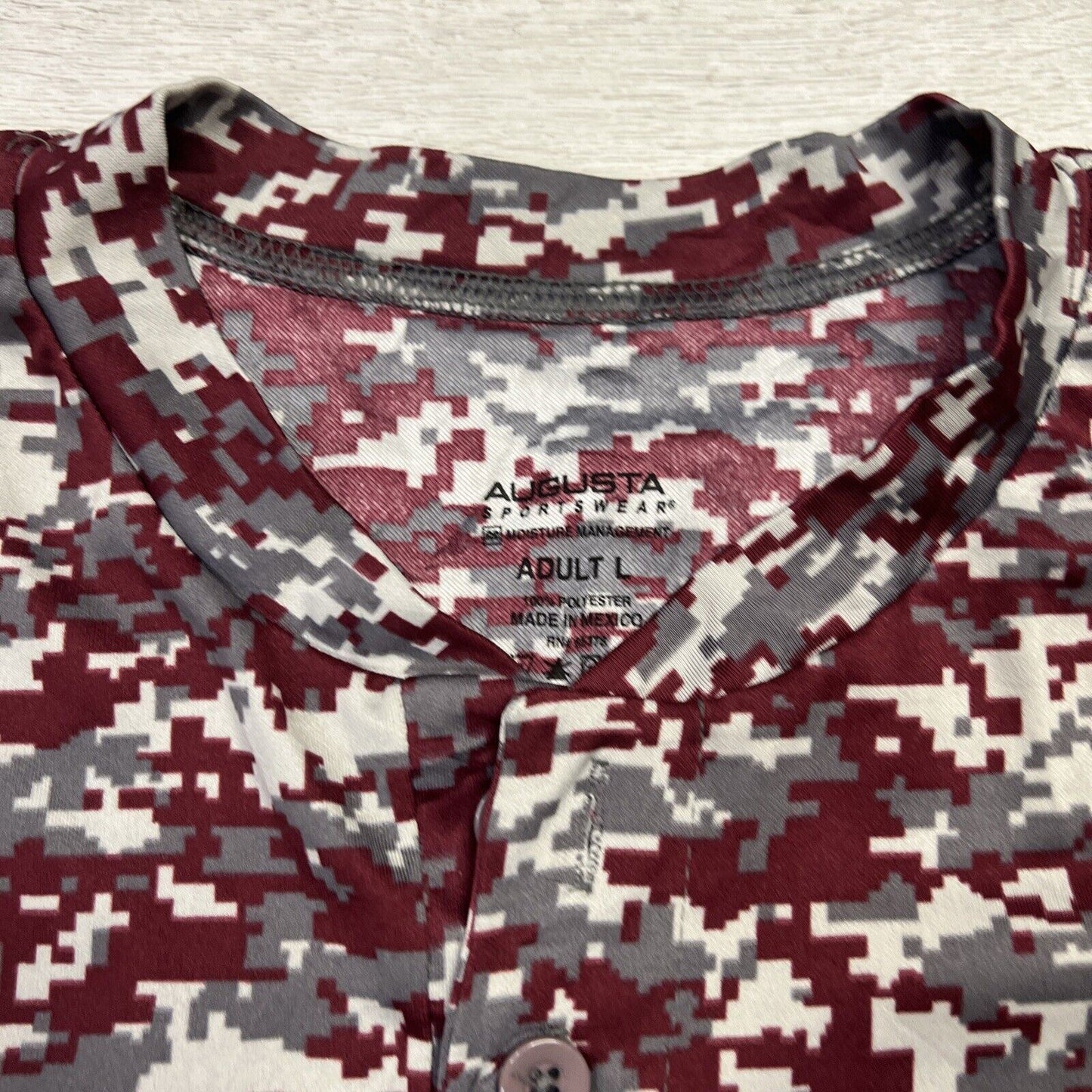 Augusta Sportswear Millis Baseball Shirt Camo Size Large