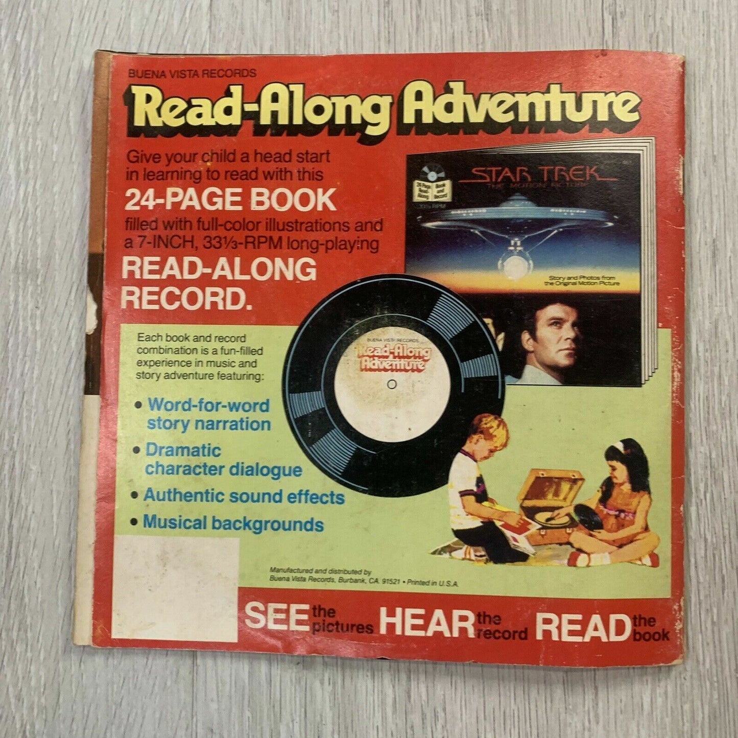 Vintage Star Trek 3 The Search For Spock Book and Vinyl Record 12 Inch (1984)