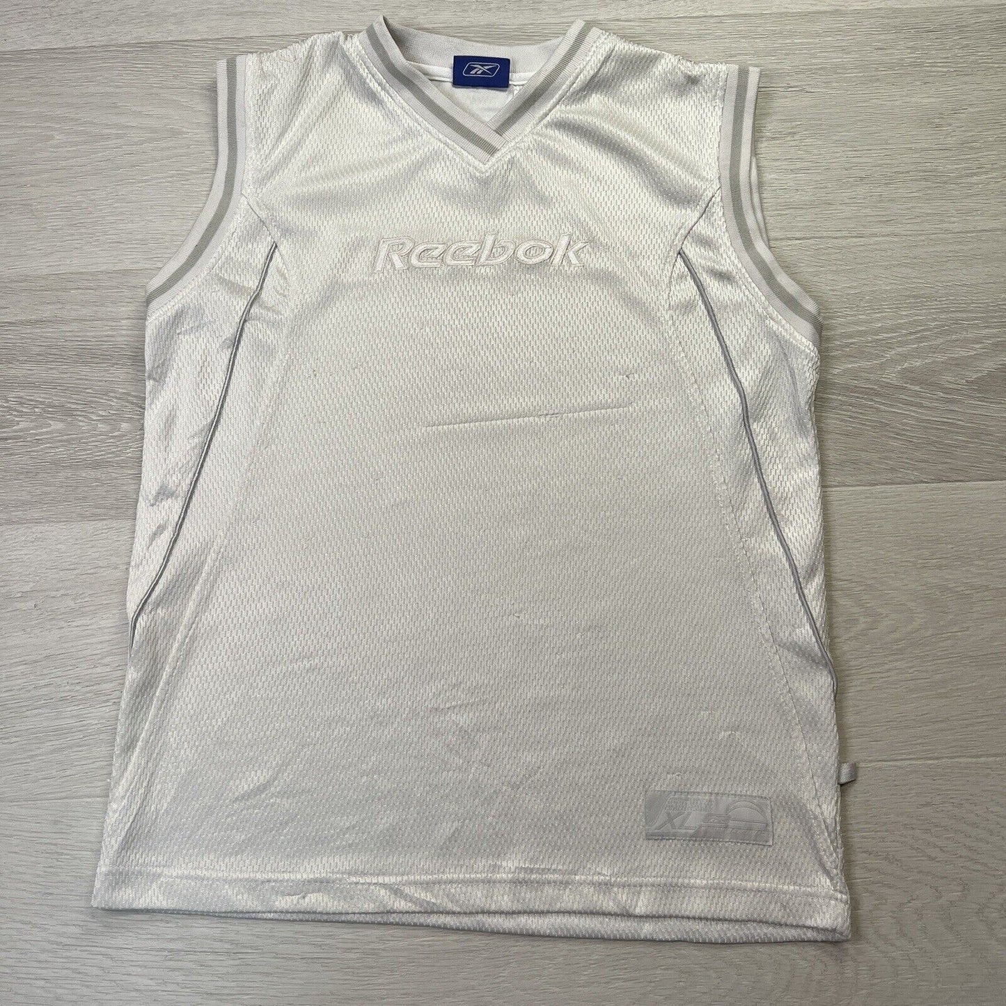 Reebok Basketball White Tank Top Size L (Measures S/M)
