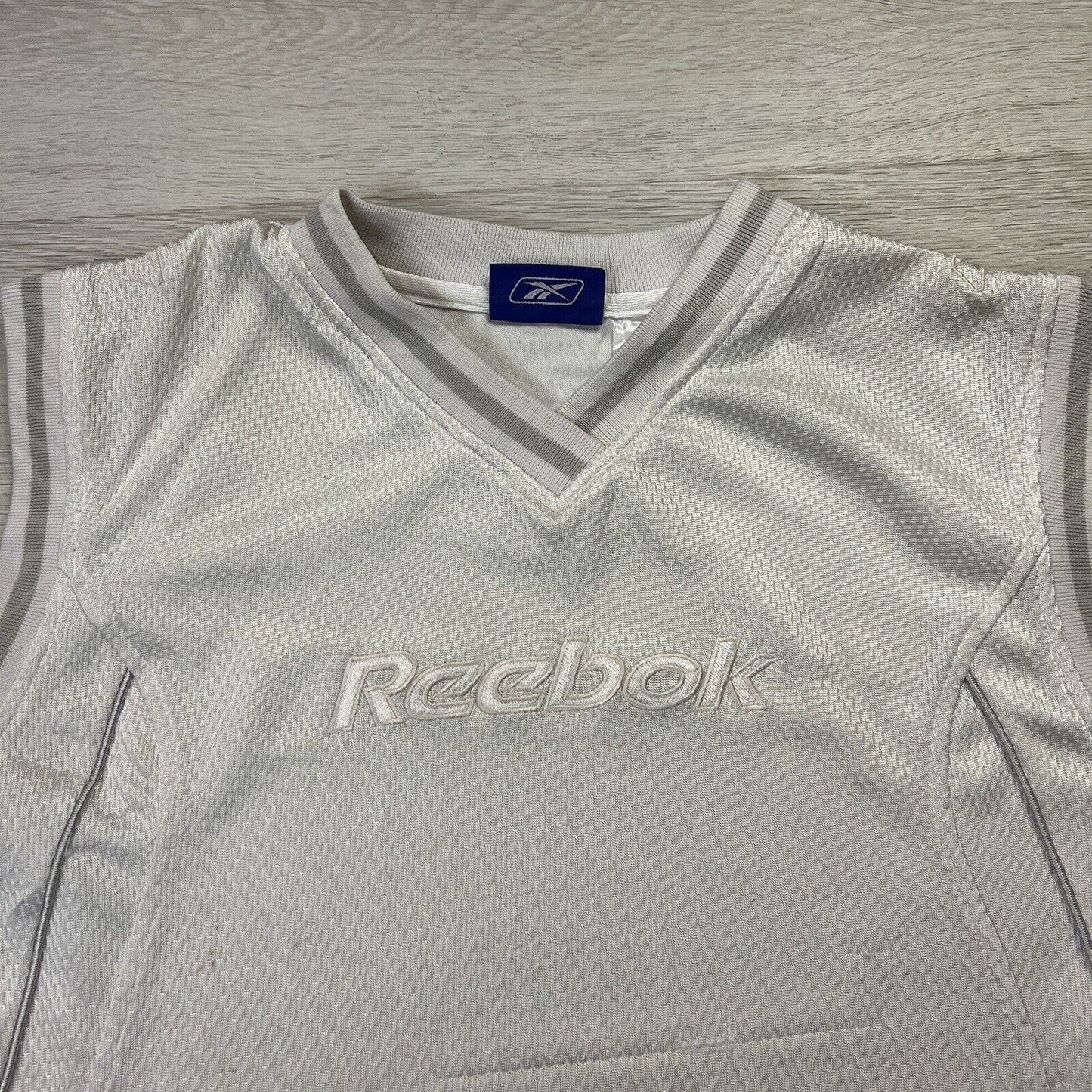 Reebok Basketball White Tank Top Size L (Measures S/M)
