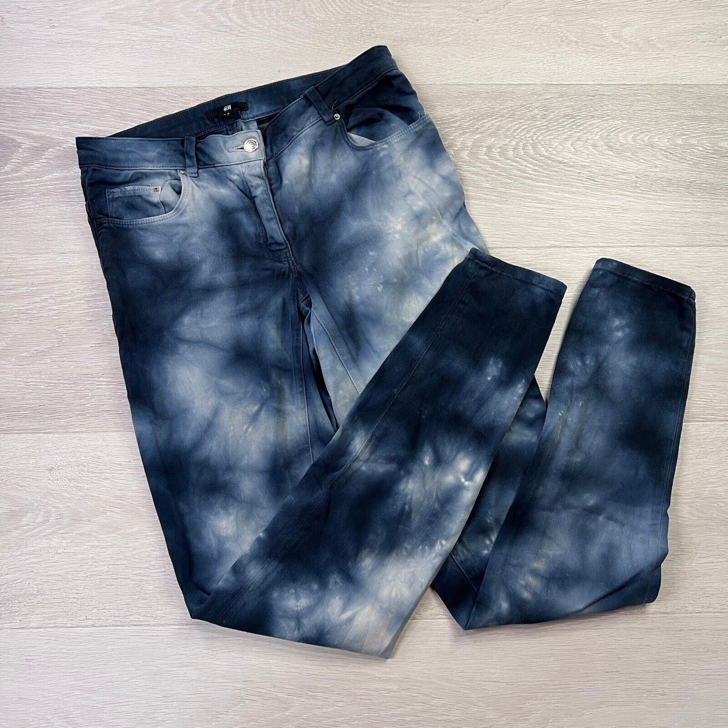 H&M Blue-White Tie Die Women's Skinny Jeans Size 8