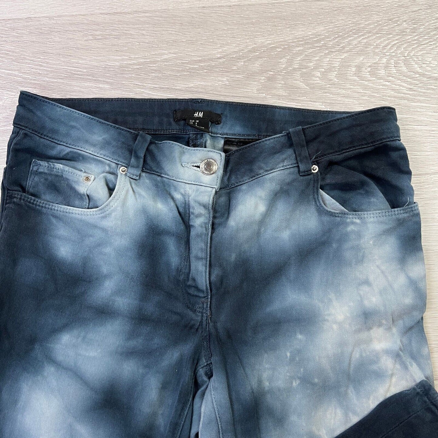 H&M Blue-White Tie Die Women's Skinny Jeans Size 8