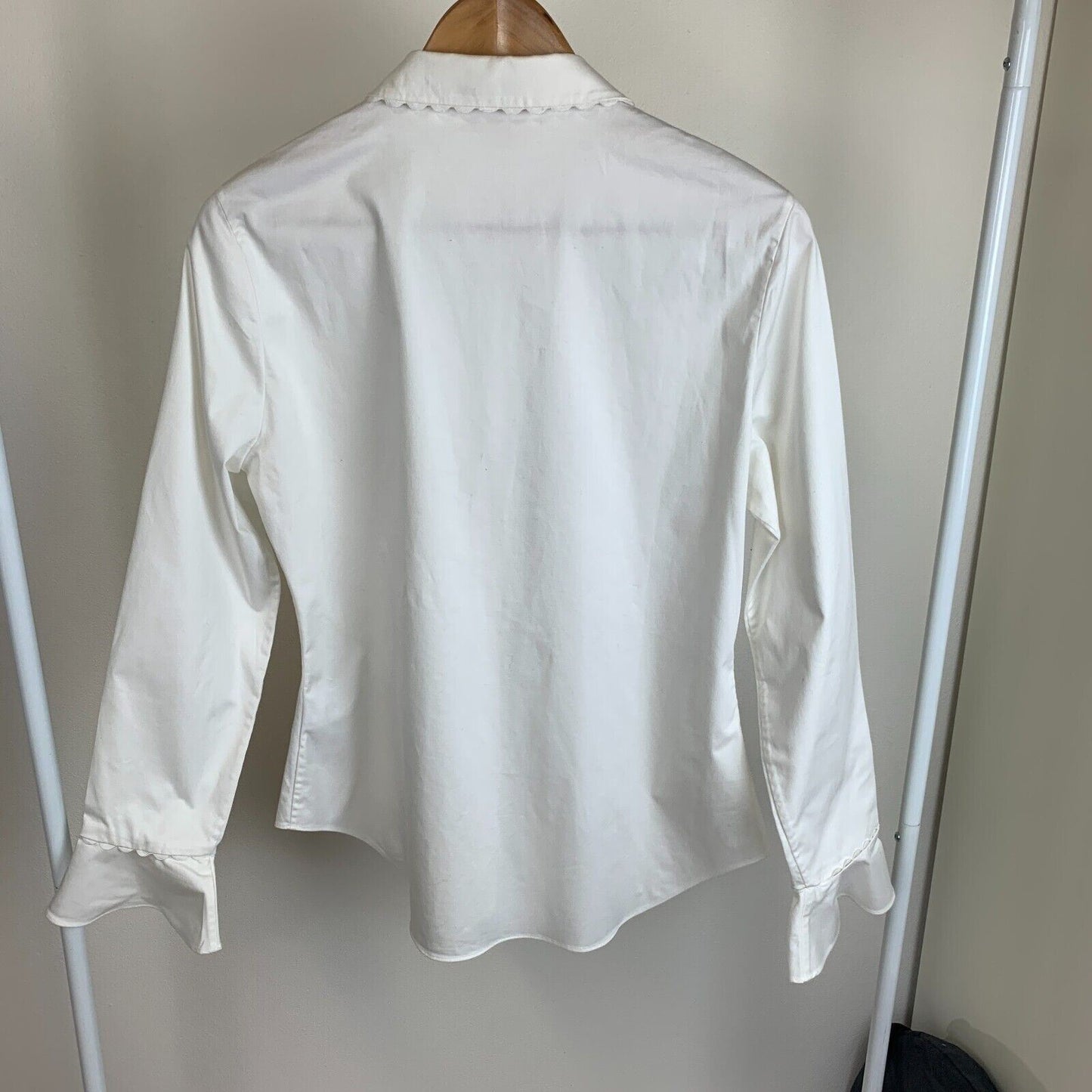 Ted Baker Womens White Long Sleeve Button Up Shirt Size 4