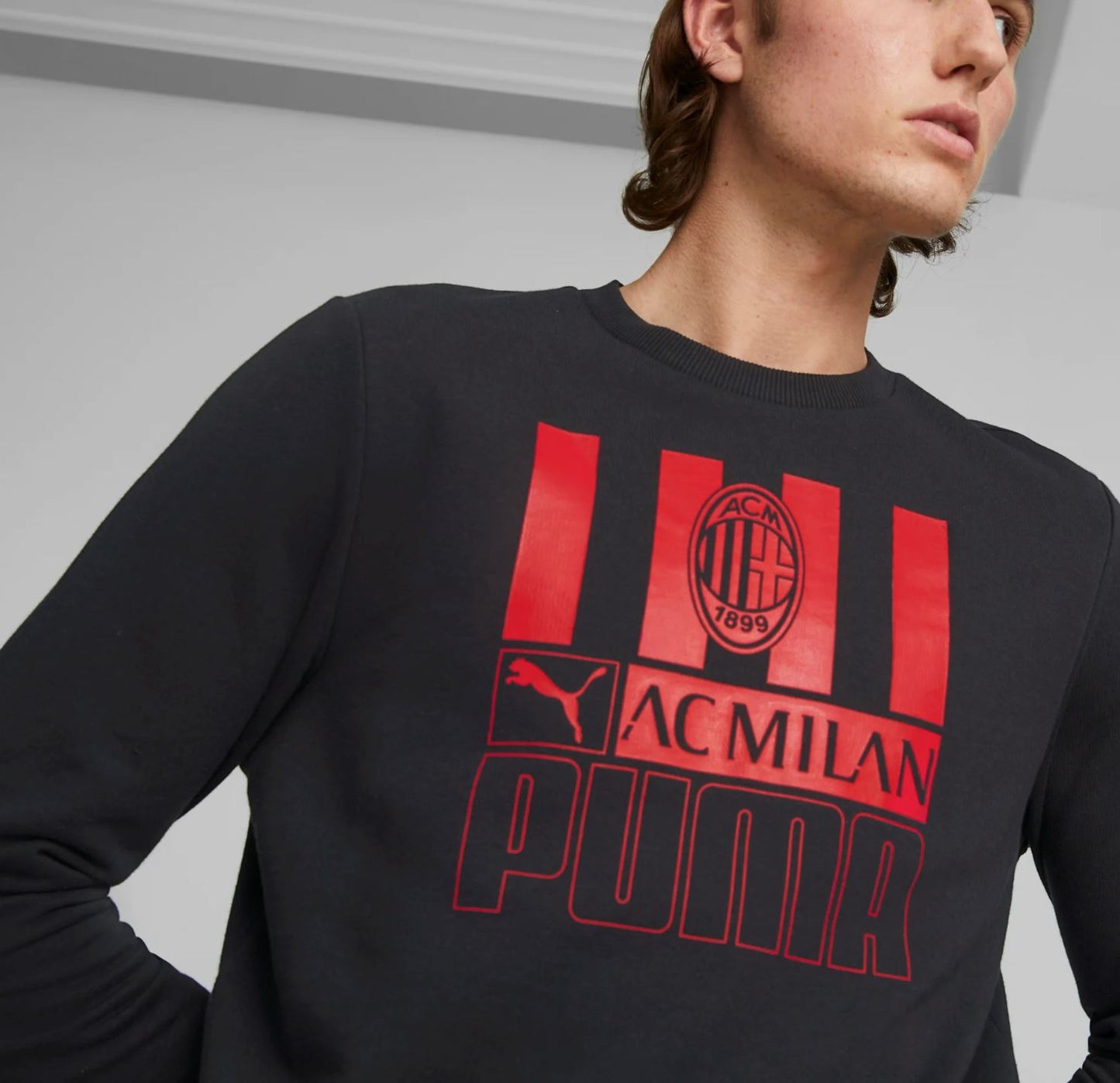PUMA A.C. Milan Football Mens Black Pullover Jumper Size 2XL (New)