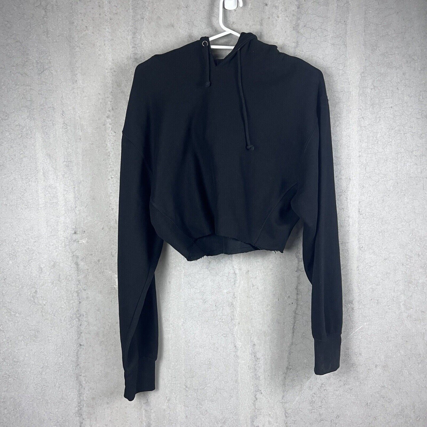 Crooks & Castles Womens Black Cropped Oversized Hoodie Size M