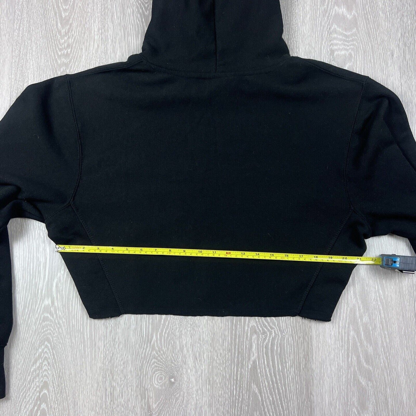 Crooks & Castles Womens Black Cropped Oversized Hoodie Size M