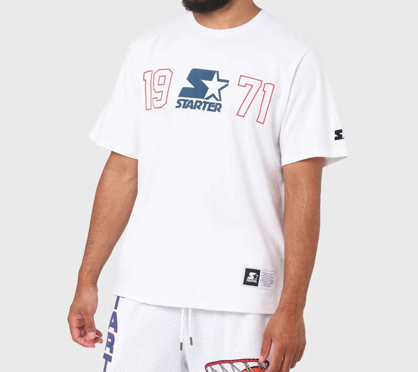 Starter Mens White Short Sleeve 1971 T-Shirt Size Large (New)