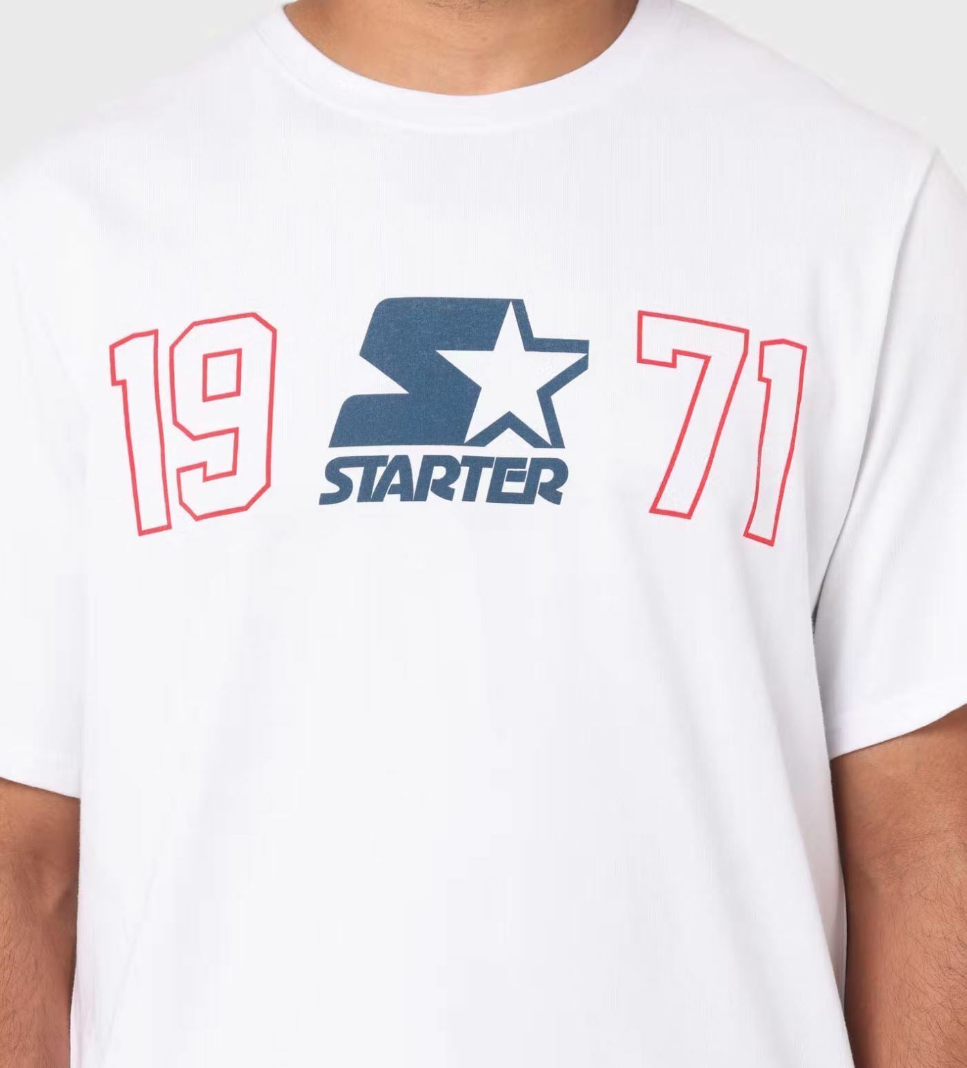 Starter Mens White Short Sleeve 1971 T-Shirt Size Large (New)