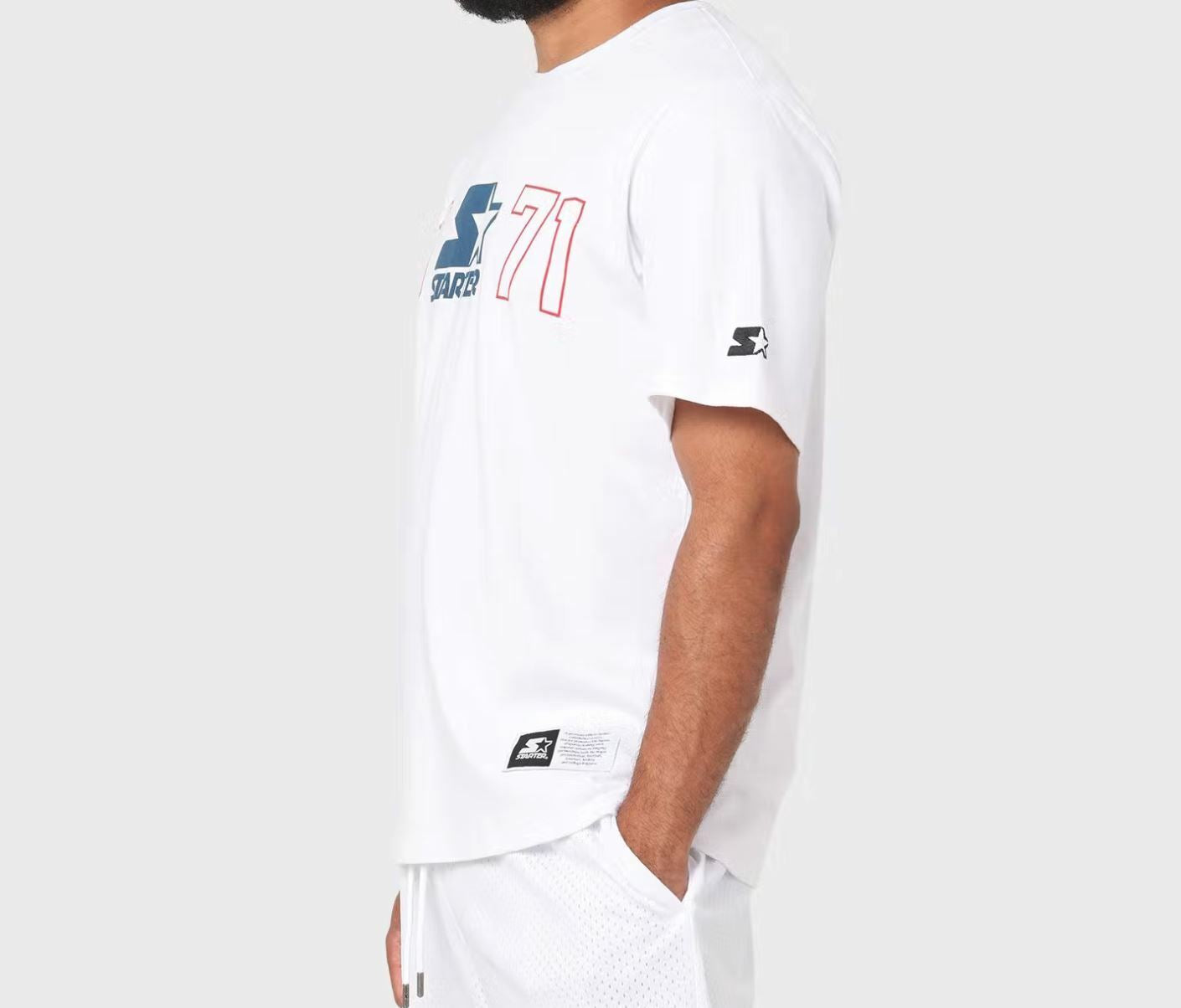 Starter Mens White Short Sleeve 1971 T-Shirt Size Large (New)