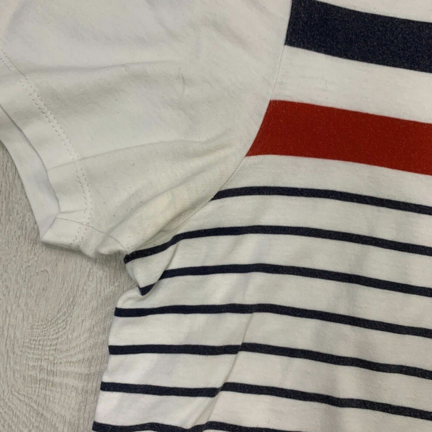 Ben Sherman Mens White Stripped T-Shirt Size Large