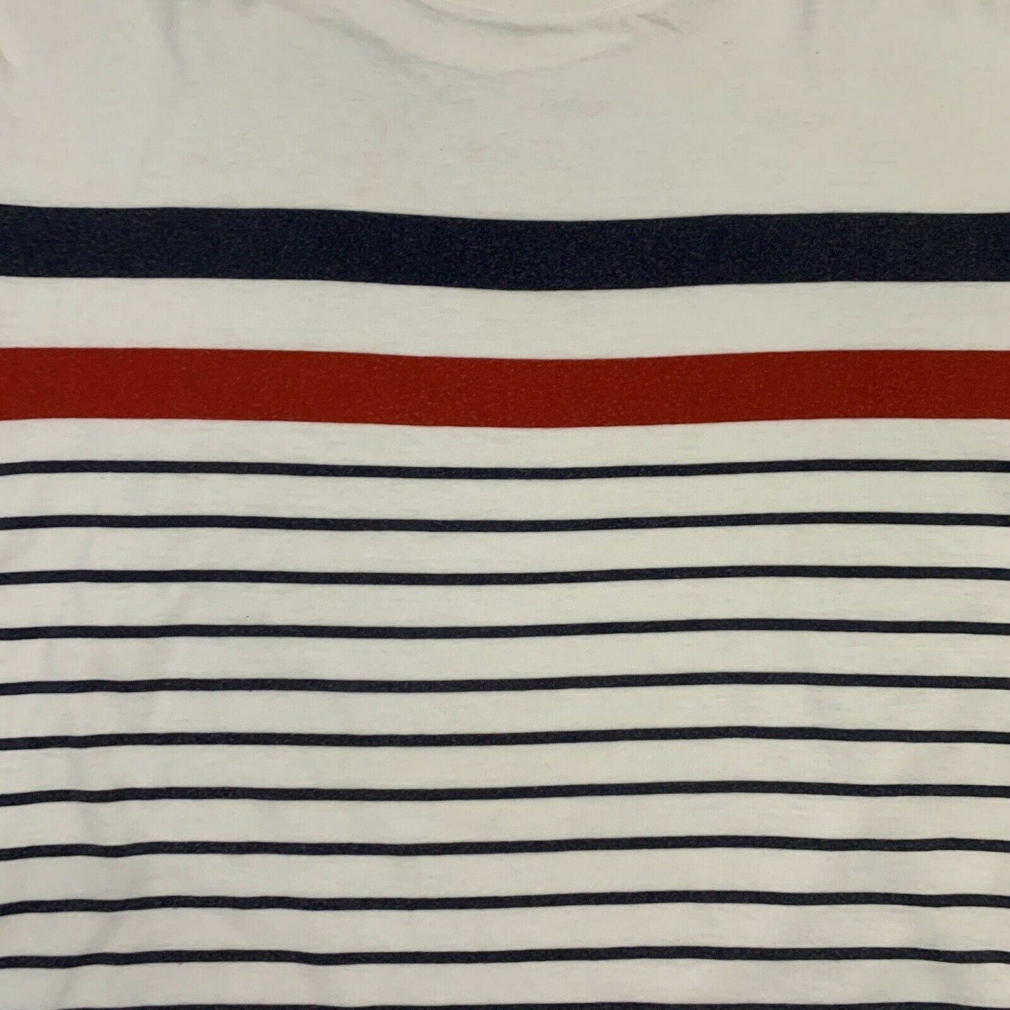 Ben Sherman Mens White Stripped T-Shirt Size Large