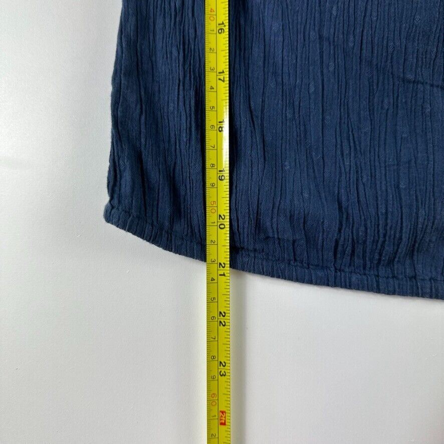 Roxy Womens Cropped Navy Button Up Top Size M/10