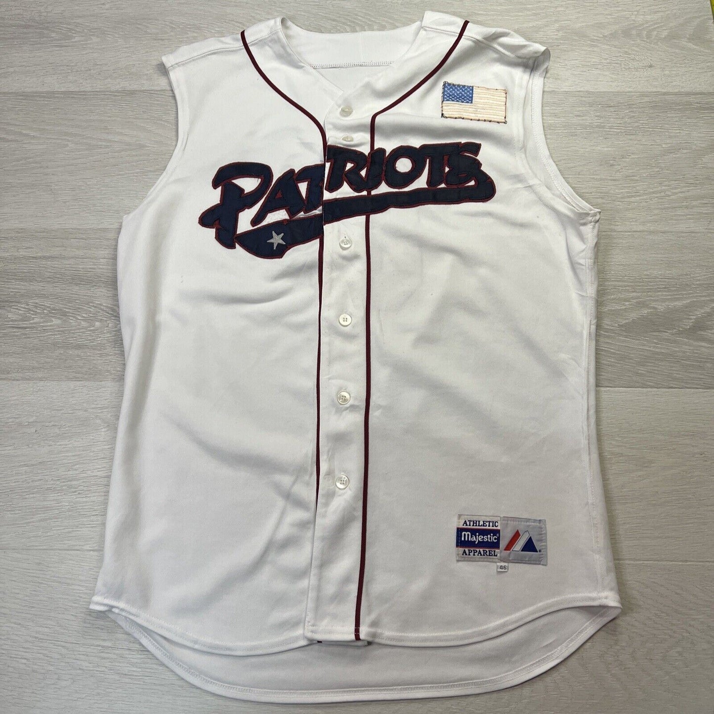 Majestic Somerset Patriots Sleeveless Baseball Jersey Size 46 / Large