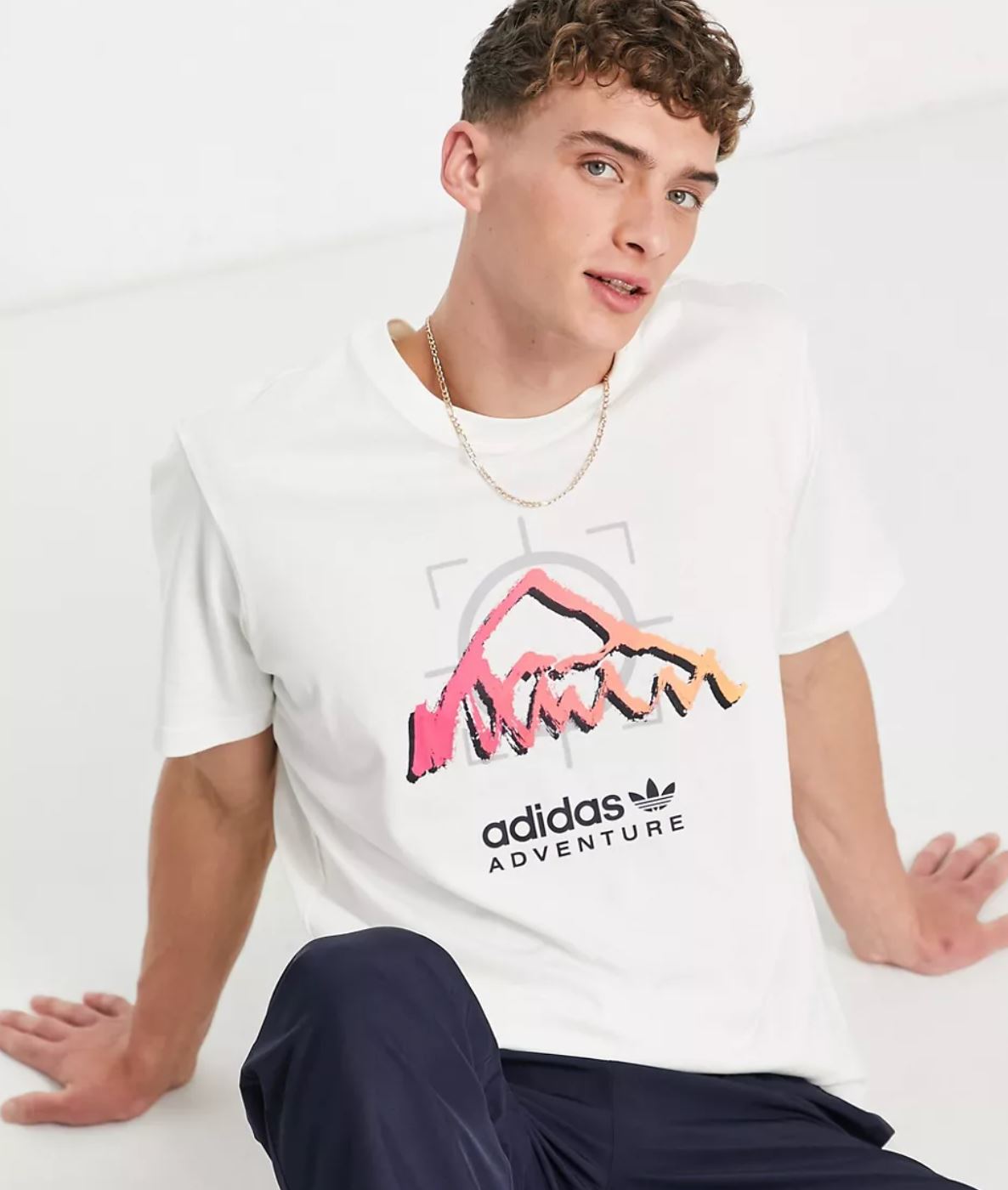 adidas Originals Adventure Mens Off-White T-Shirt Size Large (New)